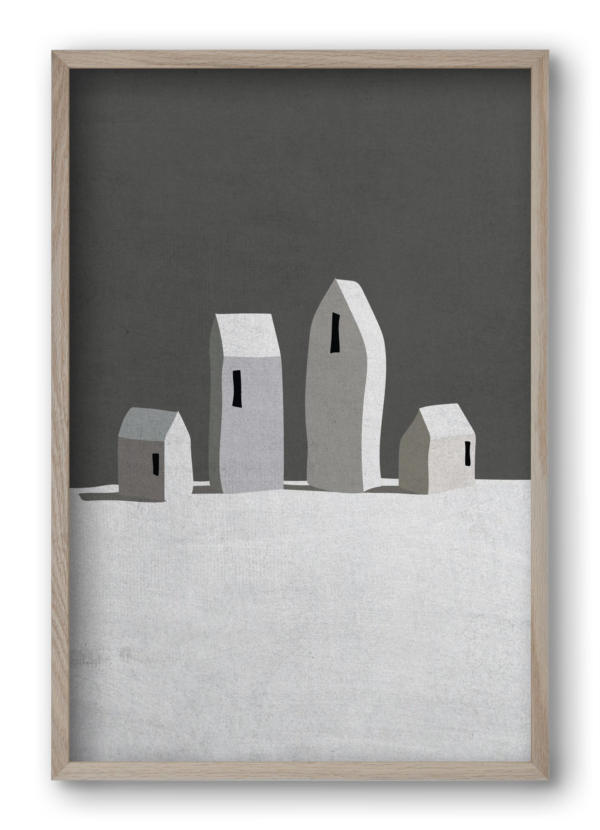 Tél, 40x60 cm (40x60 cm), Tölgy keret