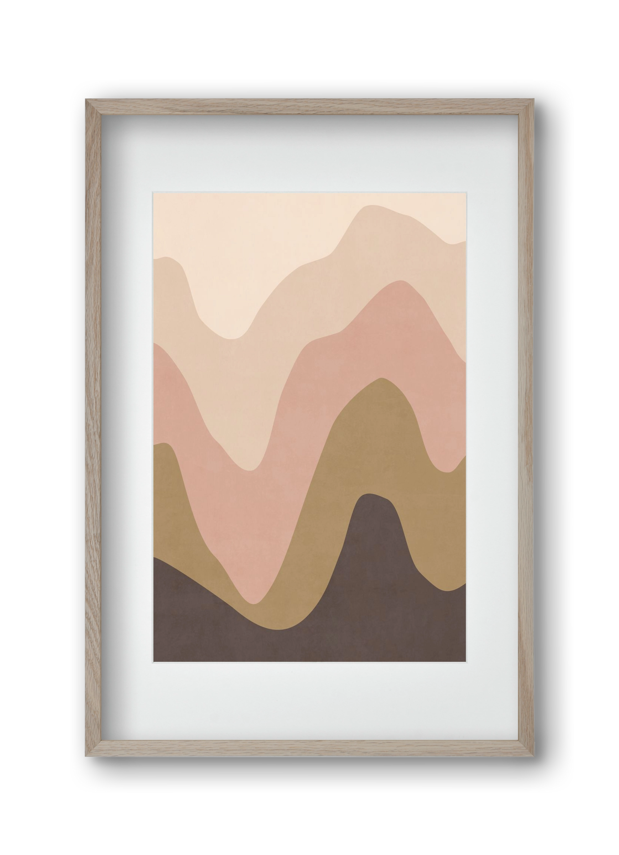 Abstract Beach- 04, 30x45 cm (20x30 cm), Tölgy keret, paszpartuval