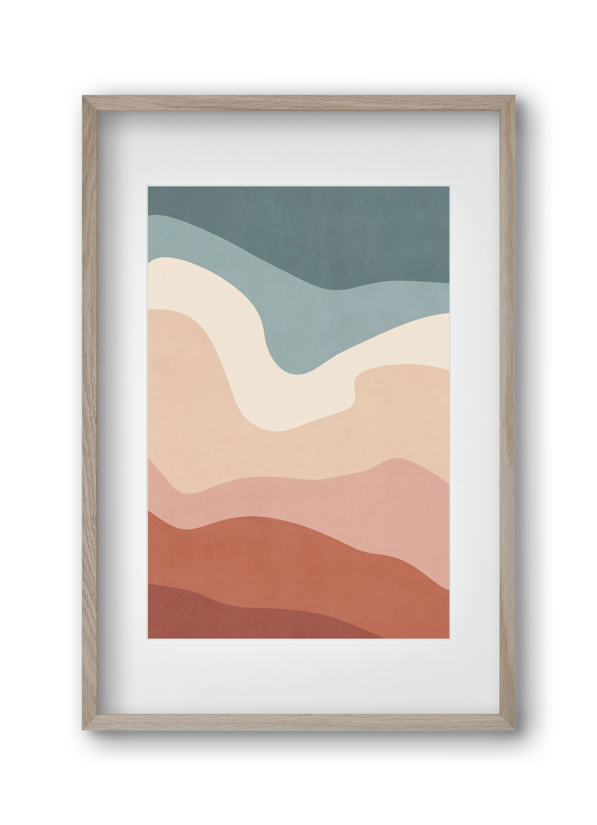 Abstract Beach- 08, 30x45 cm (20x30 cm), Tölgy keret, paszpartuval