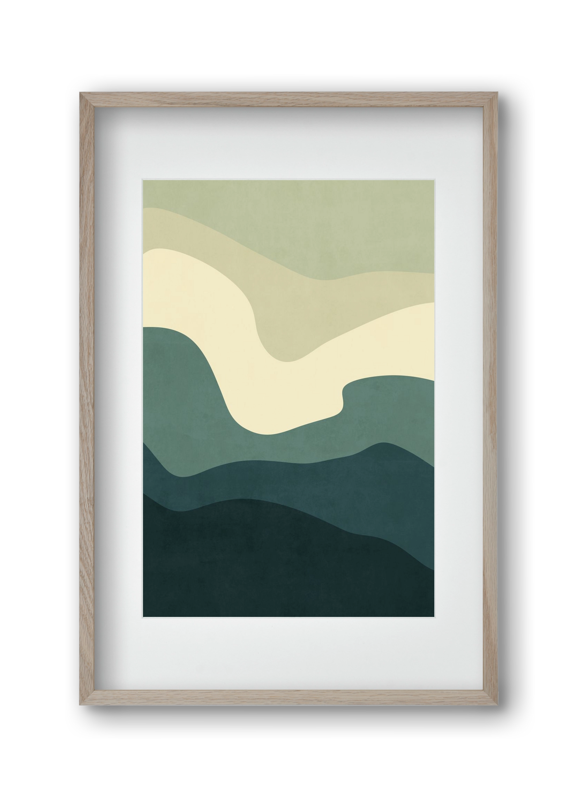 Abstract Beach- 09, 30x45 cm (20x30 cm), Tölgy keret, paszpartuval