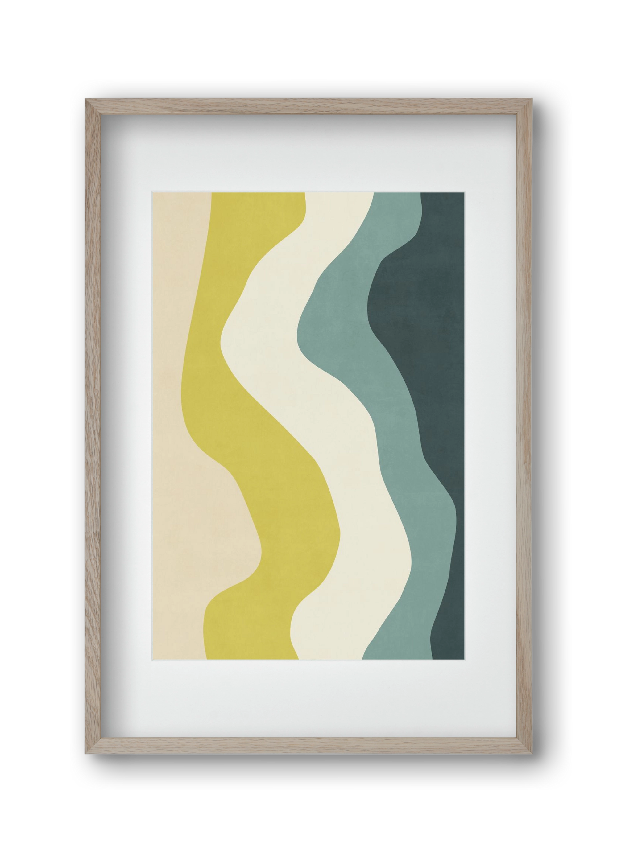 Abstract Beach- H01, 30x45 cm (20x30 cm), Tölgy keret, paszpartuval