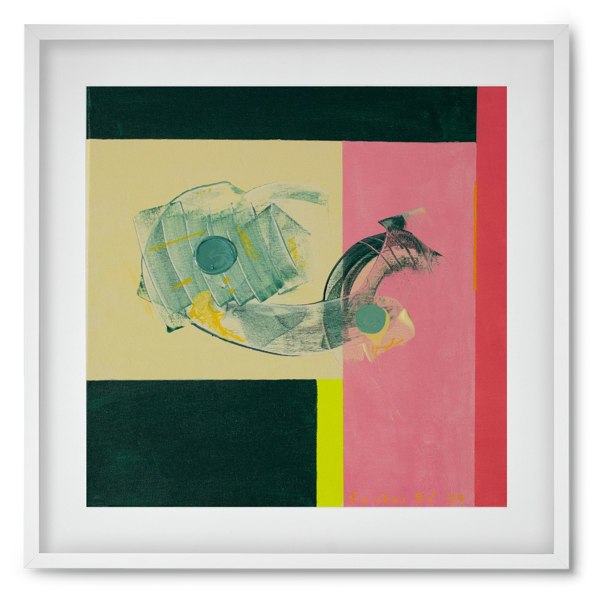 Life starts, 50x50 cm (40x40 cm), Fehér keret, paszpartuval