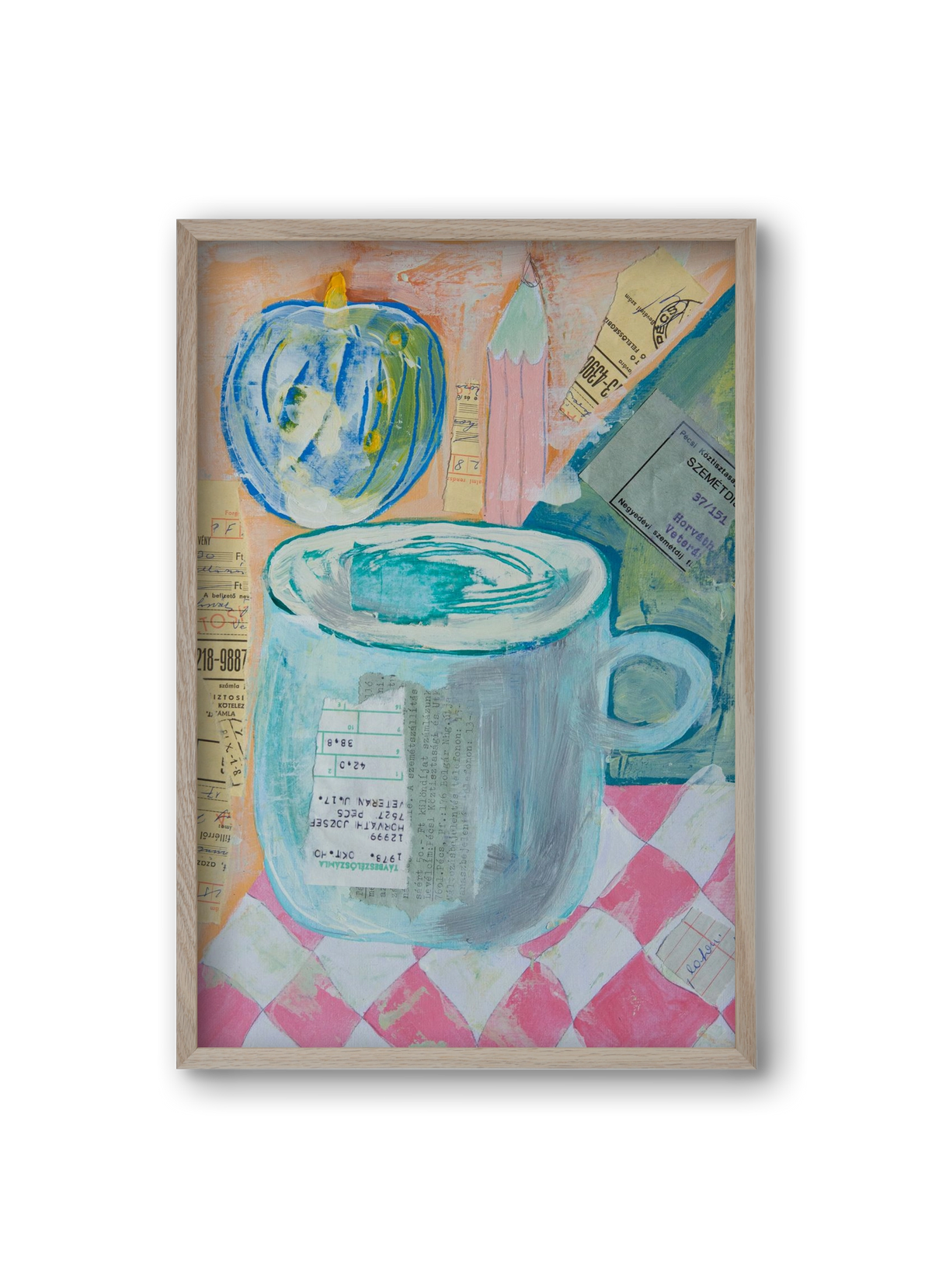 Nagypapi, 20x30 cm (20x30 cm), Tölgy keret