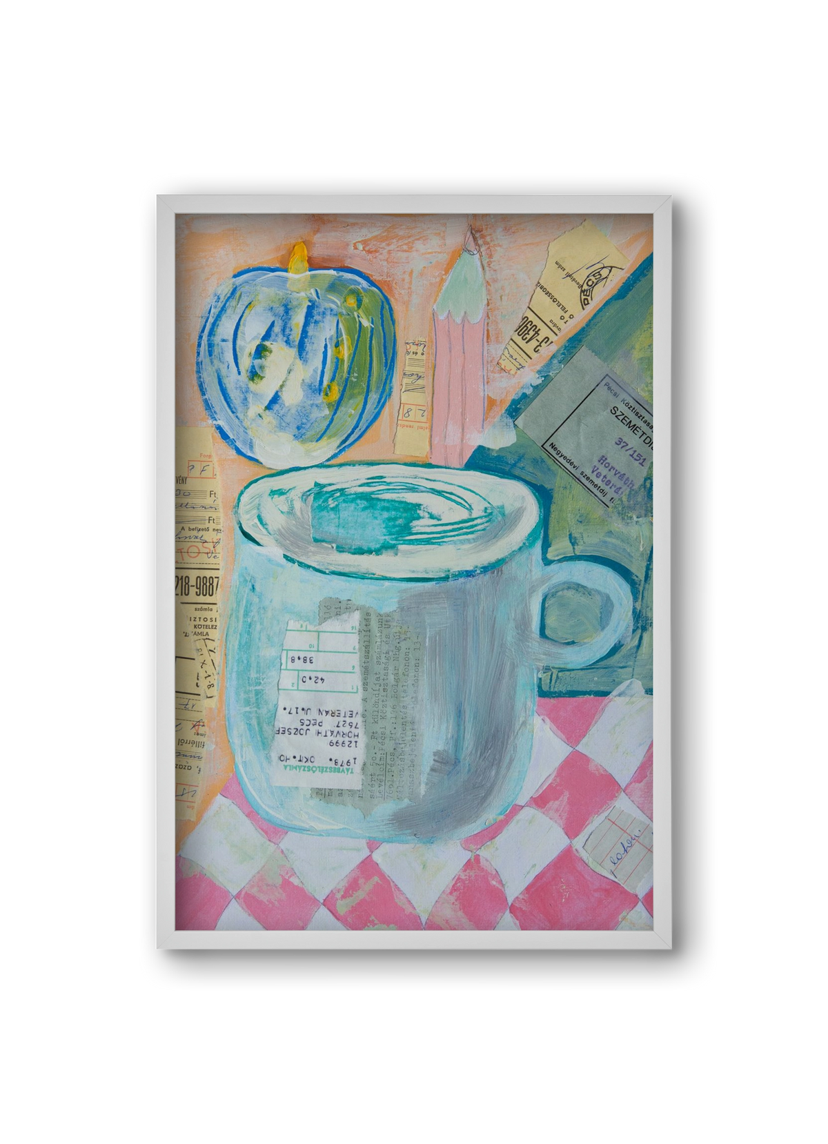 Nagypapi, 20x30 cm (20x30 cm), Fehér keret