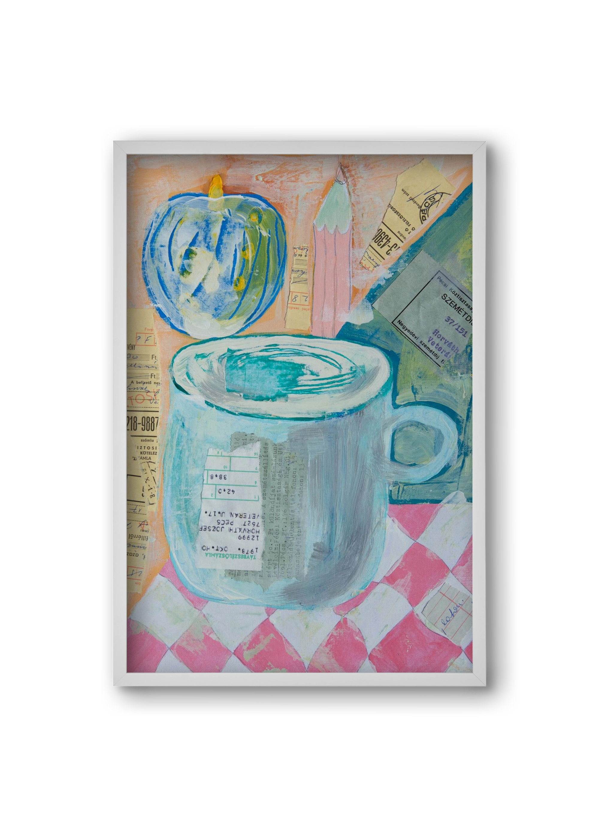 Nagypapi, 20x30 cm (20x30 cm), Fehér keret