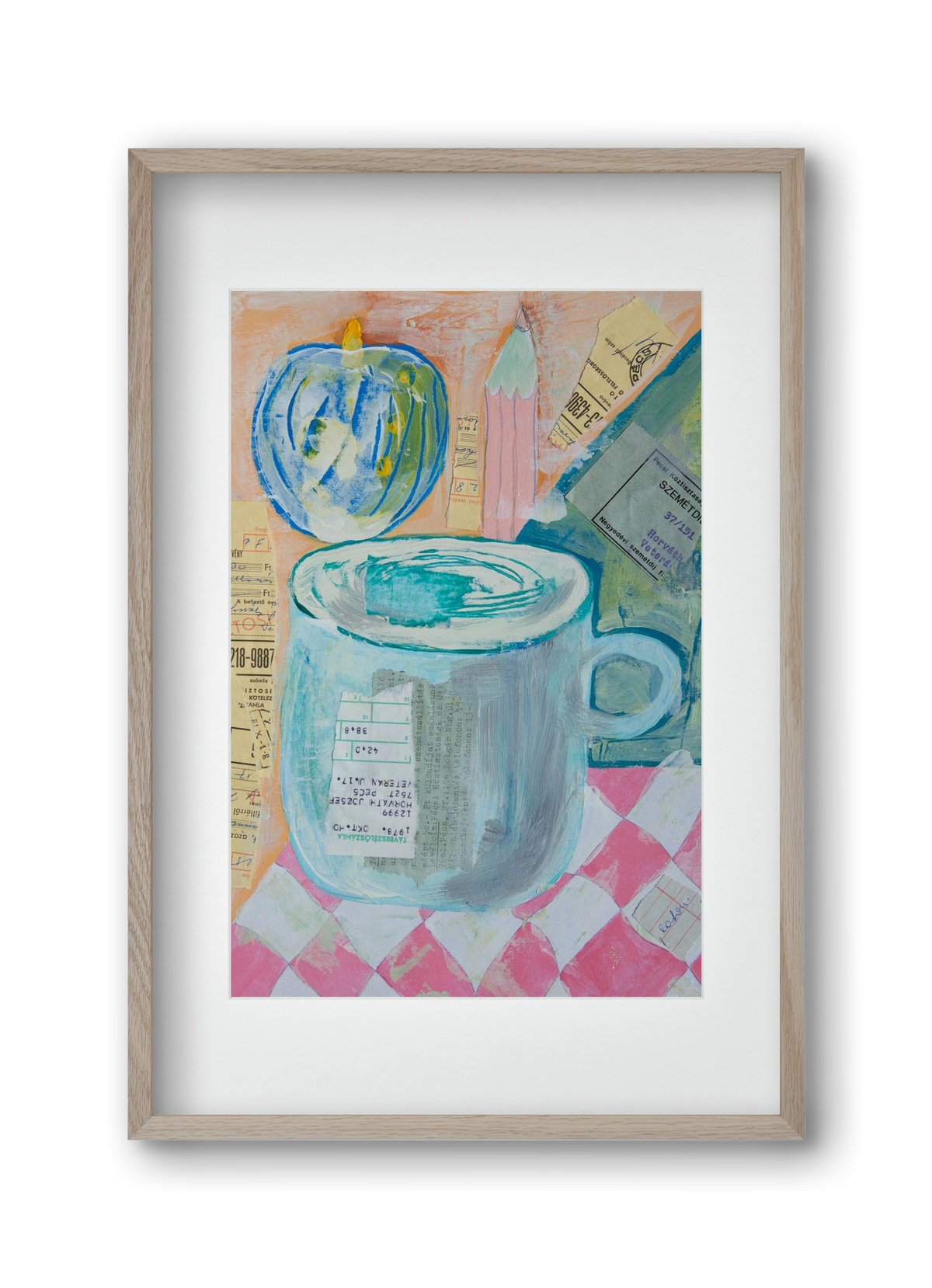 Nagypapi, 30x45 cm (20x30 cm), Tölgy keret, paszpartuval