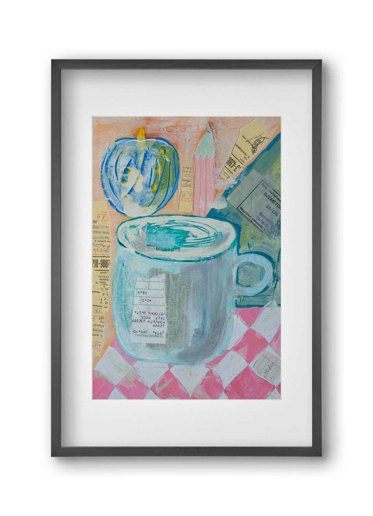 Nagypapi, 30x45 cm (20x30 cm), Fekete keret, paszpartuval