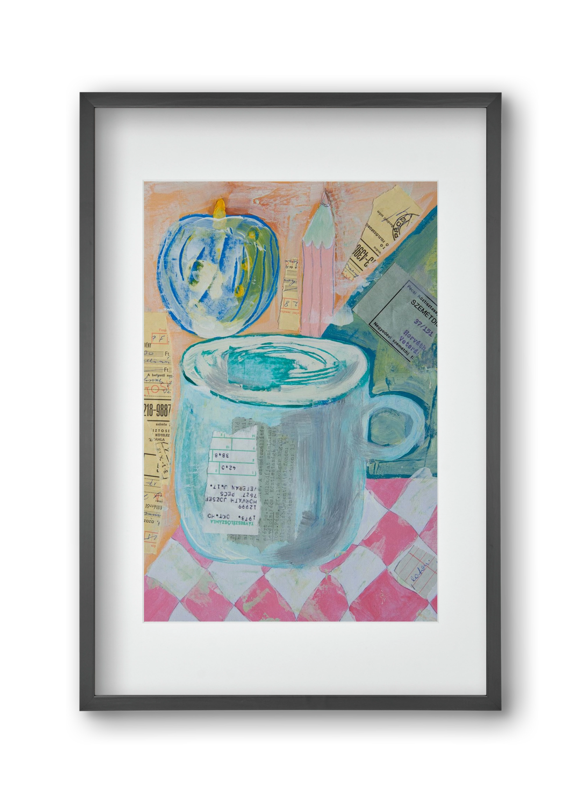 Nagypapi, 30x45 cm (20x30 cm), Fekete keret, paszpartuval