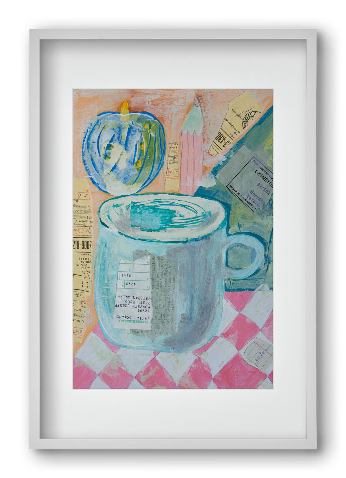 Nagypapi, 40x60 cm (30x45 cm), Fehér keret, paszpartuval