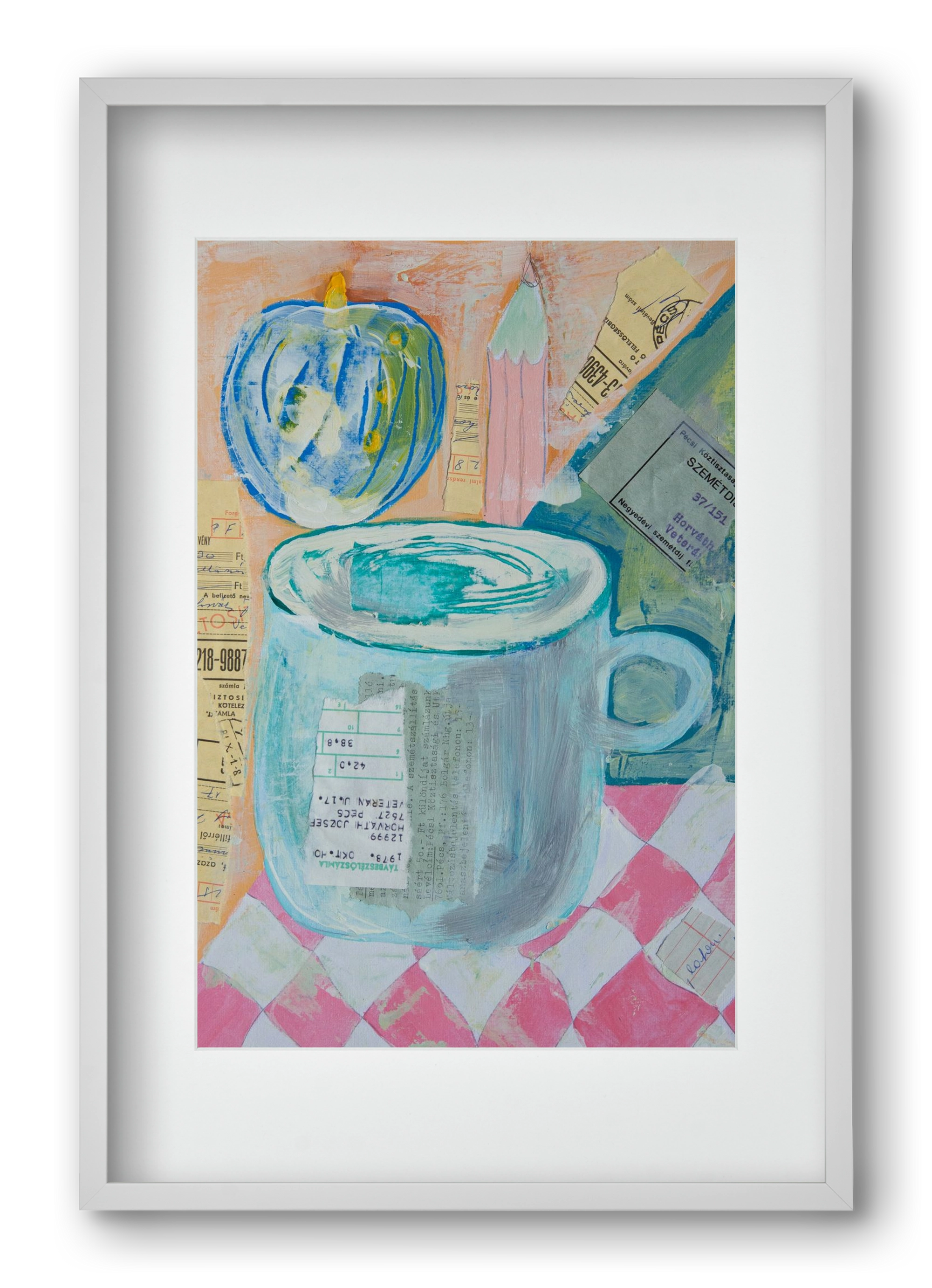 Nagypapi, 40x60 cm (30x45 cm), Fehér keret, paszpartuval