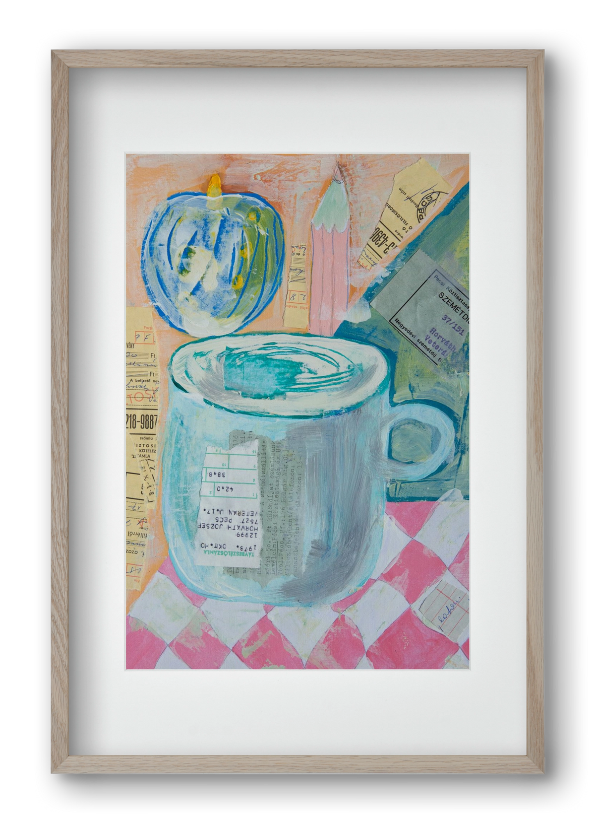 Nagypapi, 40x60 cm (30x45 cm), Tölgy keret, paszpartuval