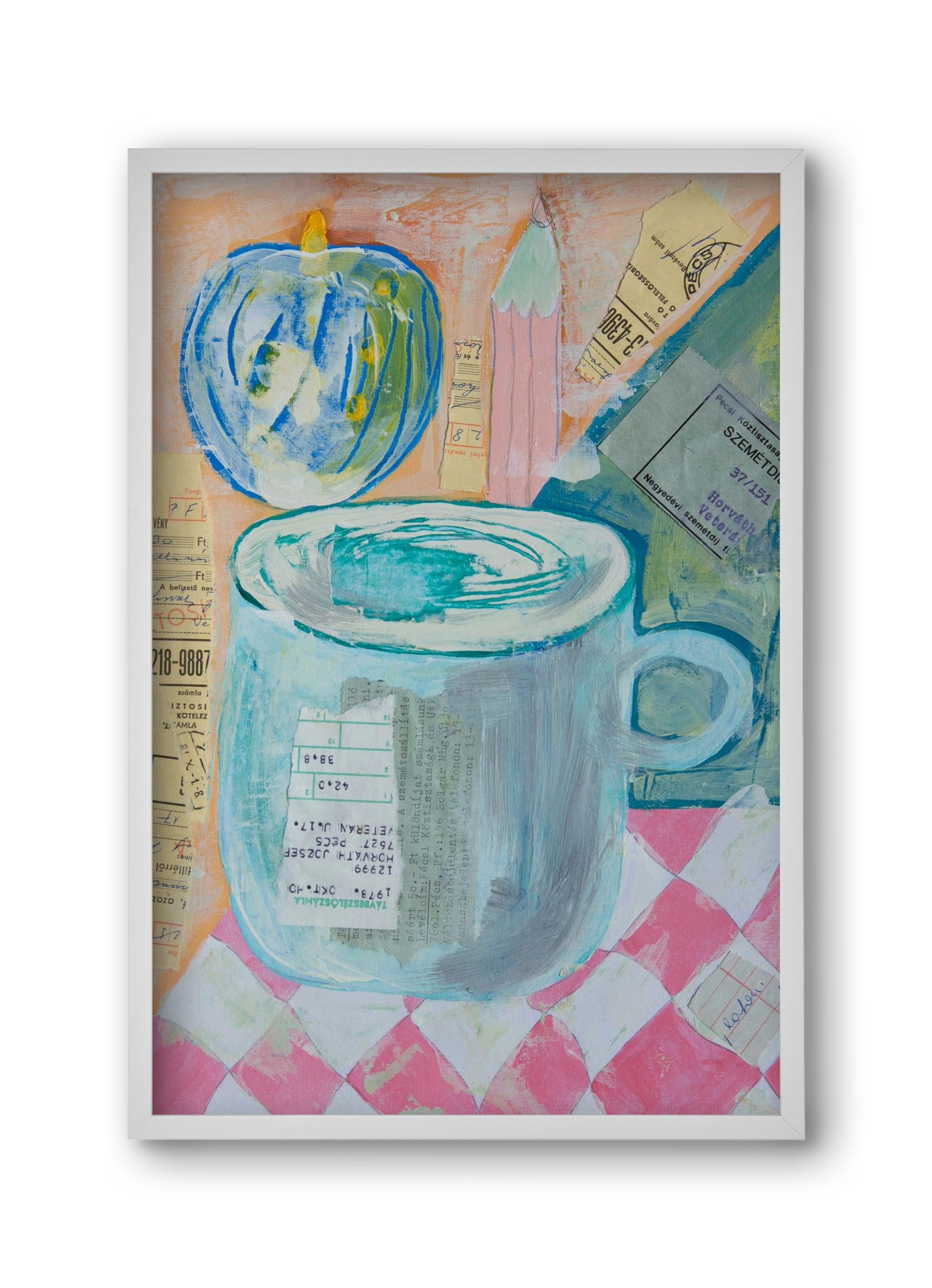 Nagypapi, 30x45 cm (30x45 cm), Fehér keret