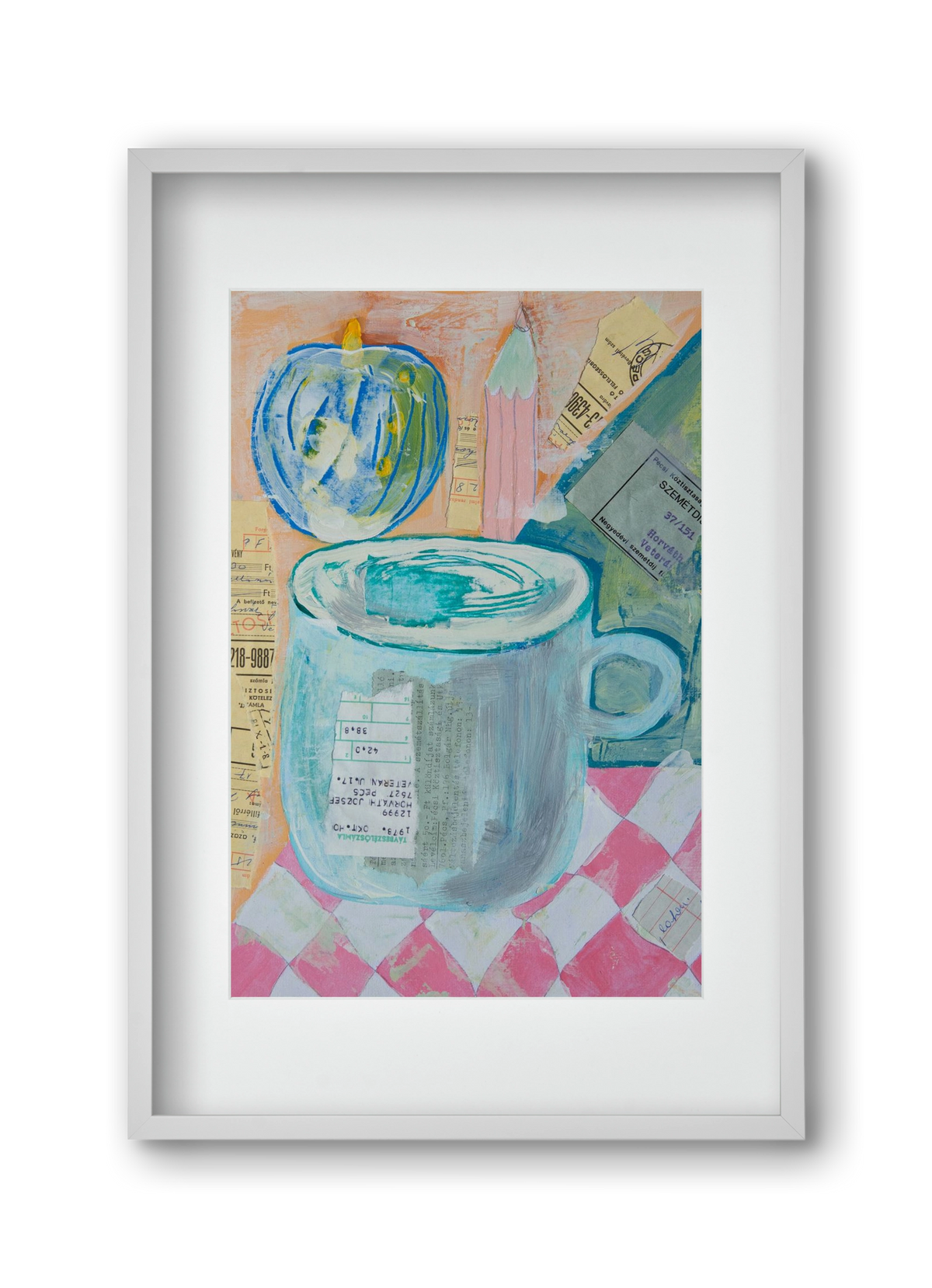 Nagypapi, 30x45 cm (20x30 cm), Fehér keret, paszpartuval