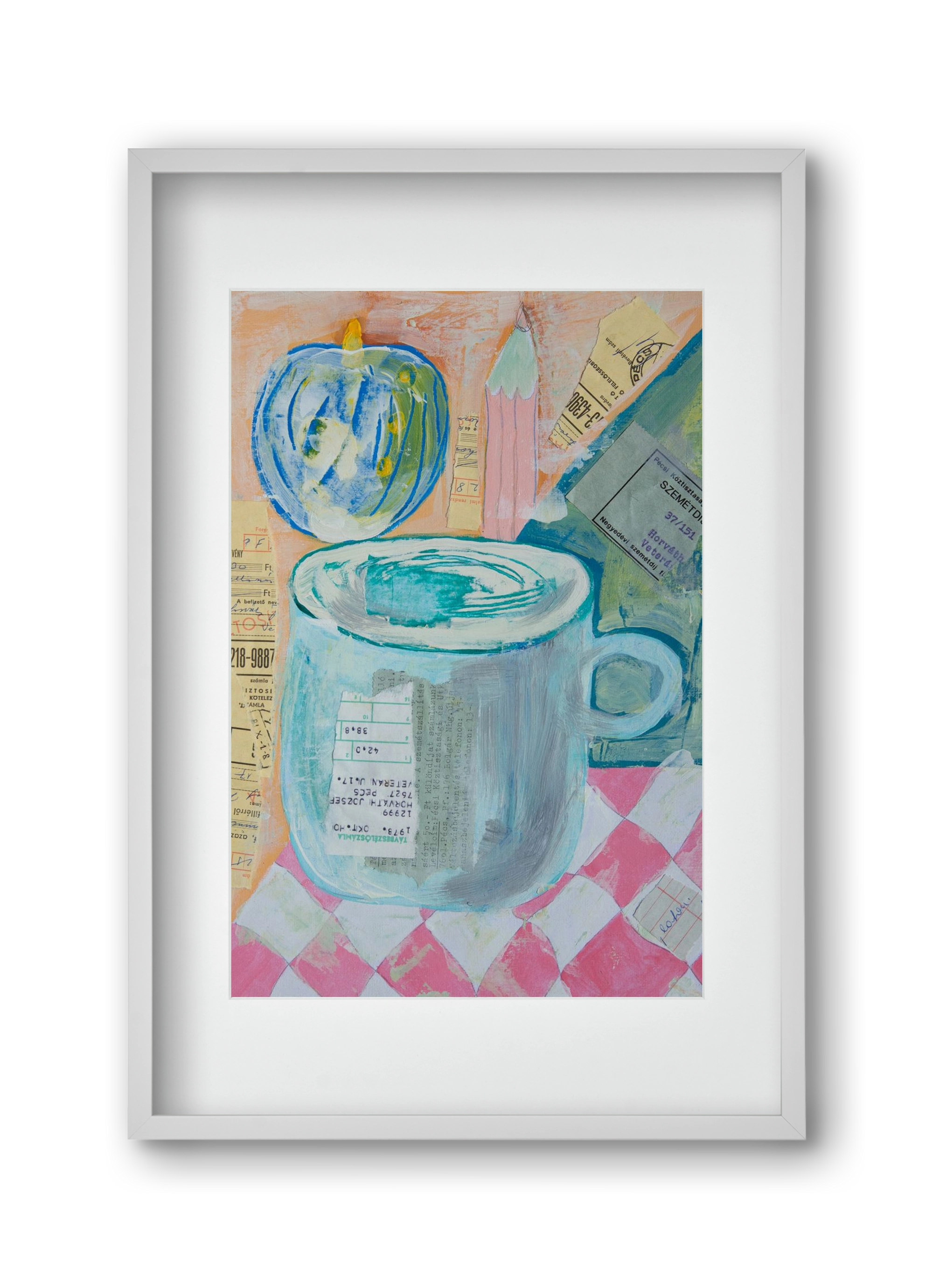 Nagypapi, 30x45 cm (20x30 cm), Fehér keret, paszpartuval