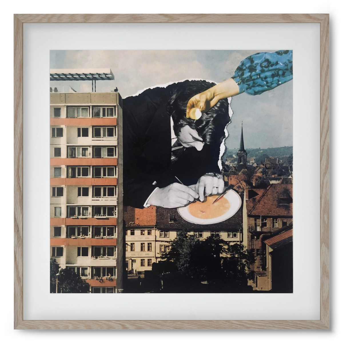 Nyolcadik emelet, 50x50 cm (40x40 cm), Tölgy keret, paszpartuval