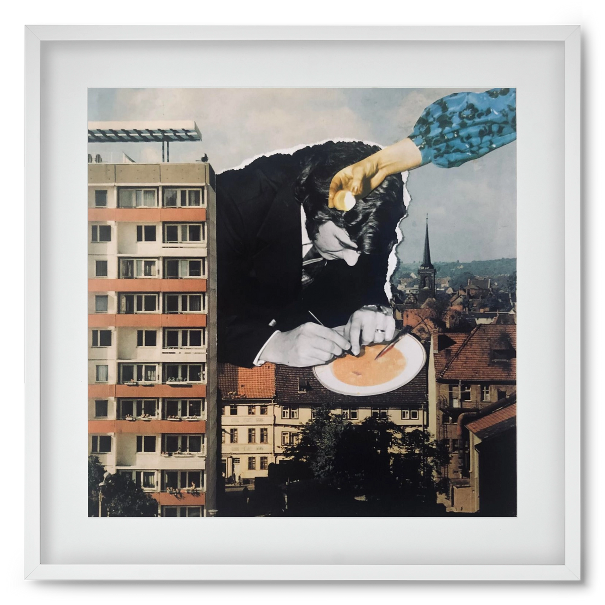 Nyolcadik emelet, 50x50 cm (40x40 cm), Fehér keret, paszpartuval