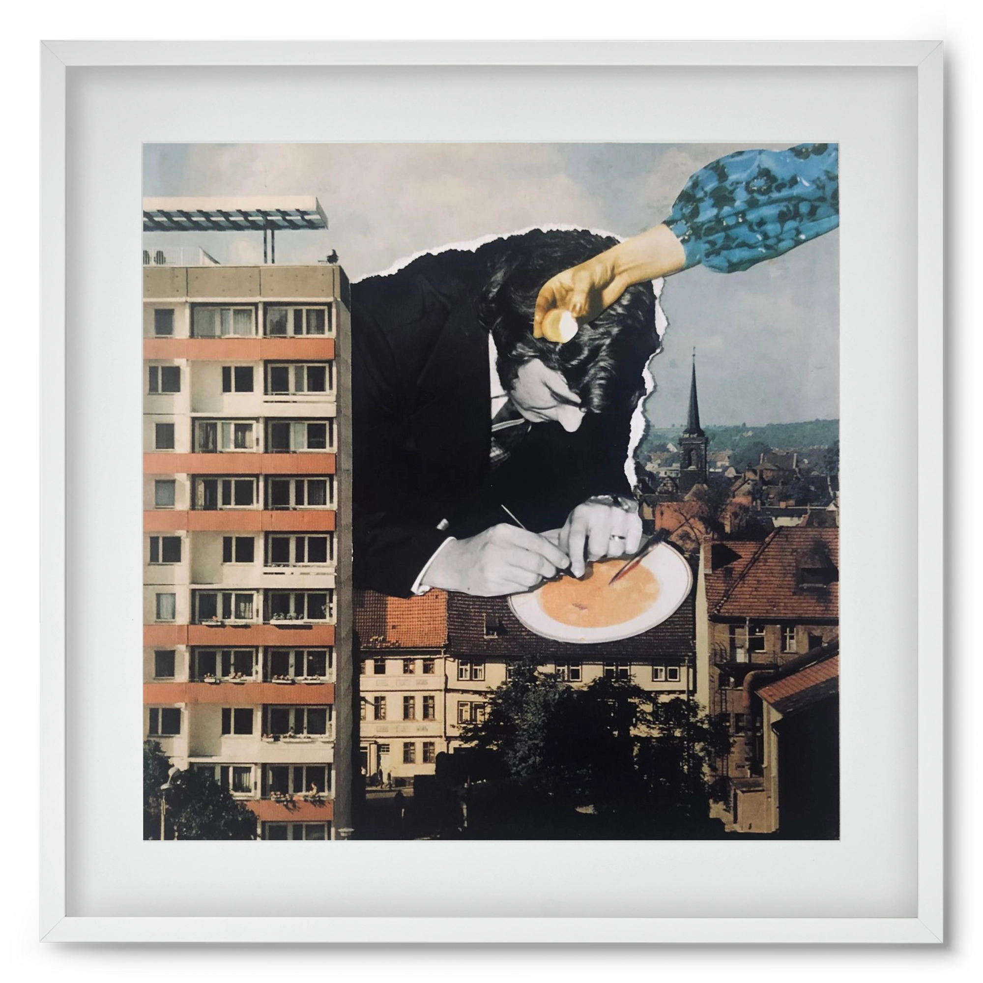 Nyolcadik emelet, 50x50 cm (40x40 cm), Fehér keret, paszpartuval