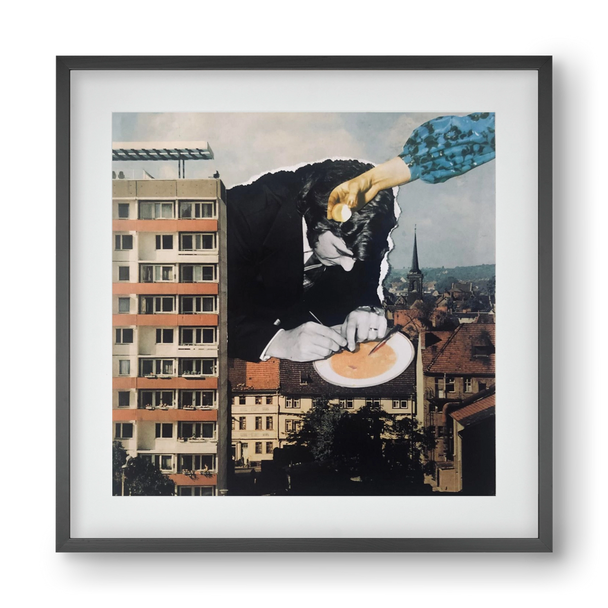 Nyolcadik emelet, 40x40 cm (30x30 cm), Fekete keret, paszpartuval