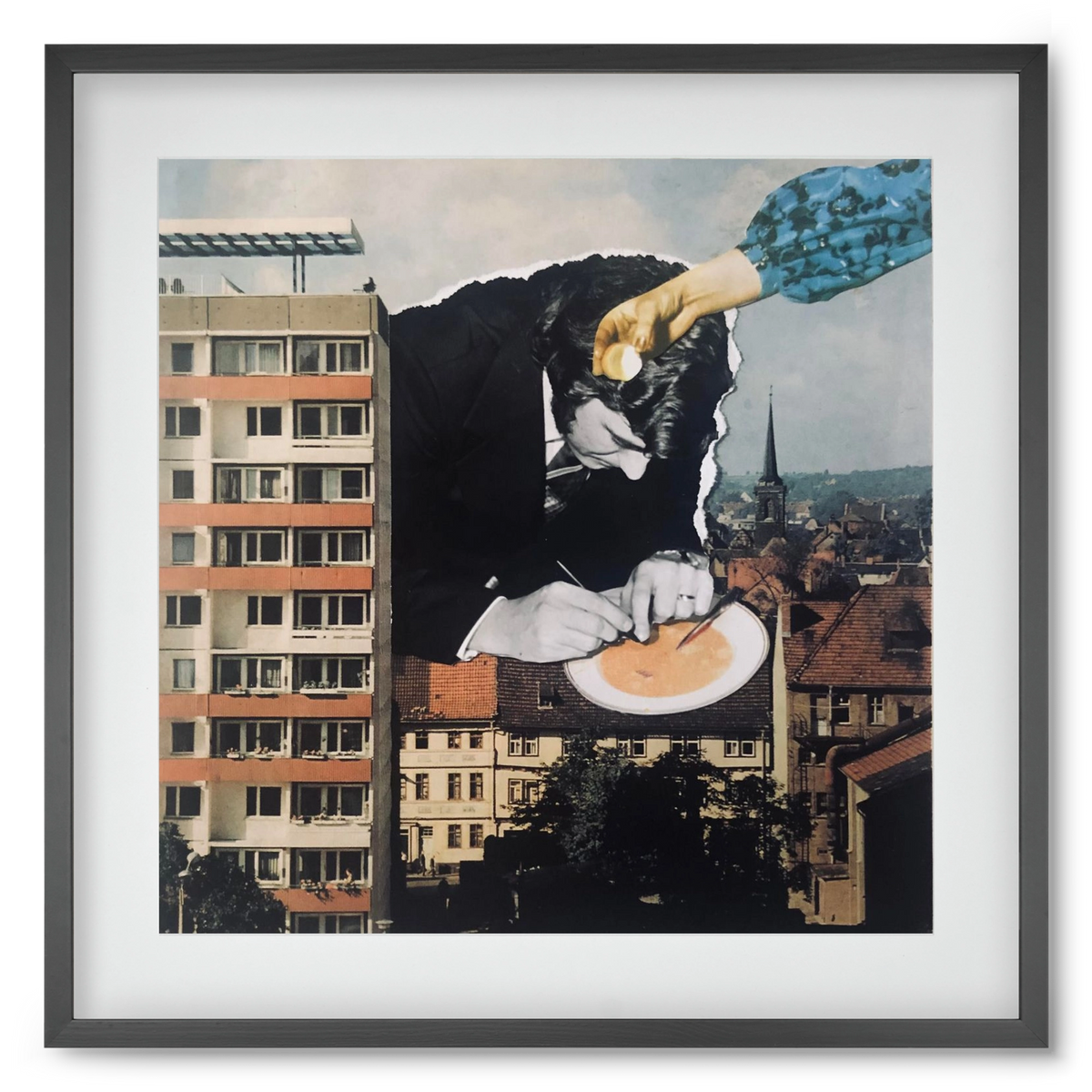 Nyolcadik emelet, 50x50 cm (40x40 cm), Fekete keret, paszpartuval