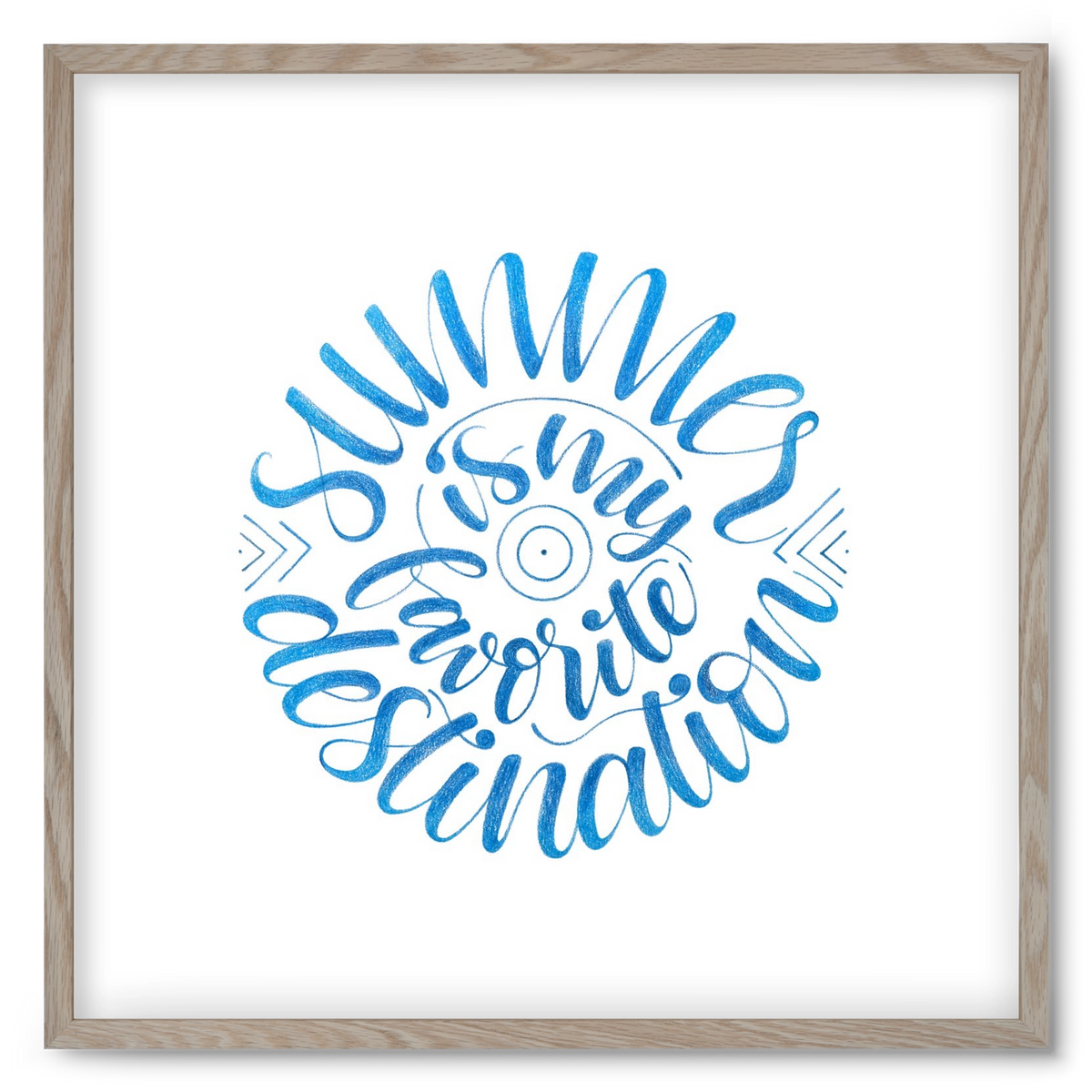 Favorite Destination, 50x50 cm (50x50 cm), Tölgy keret