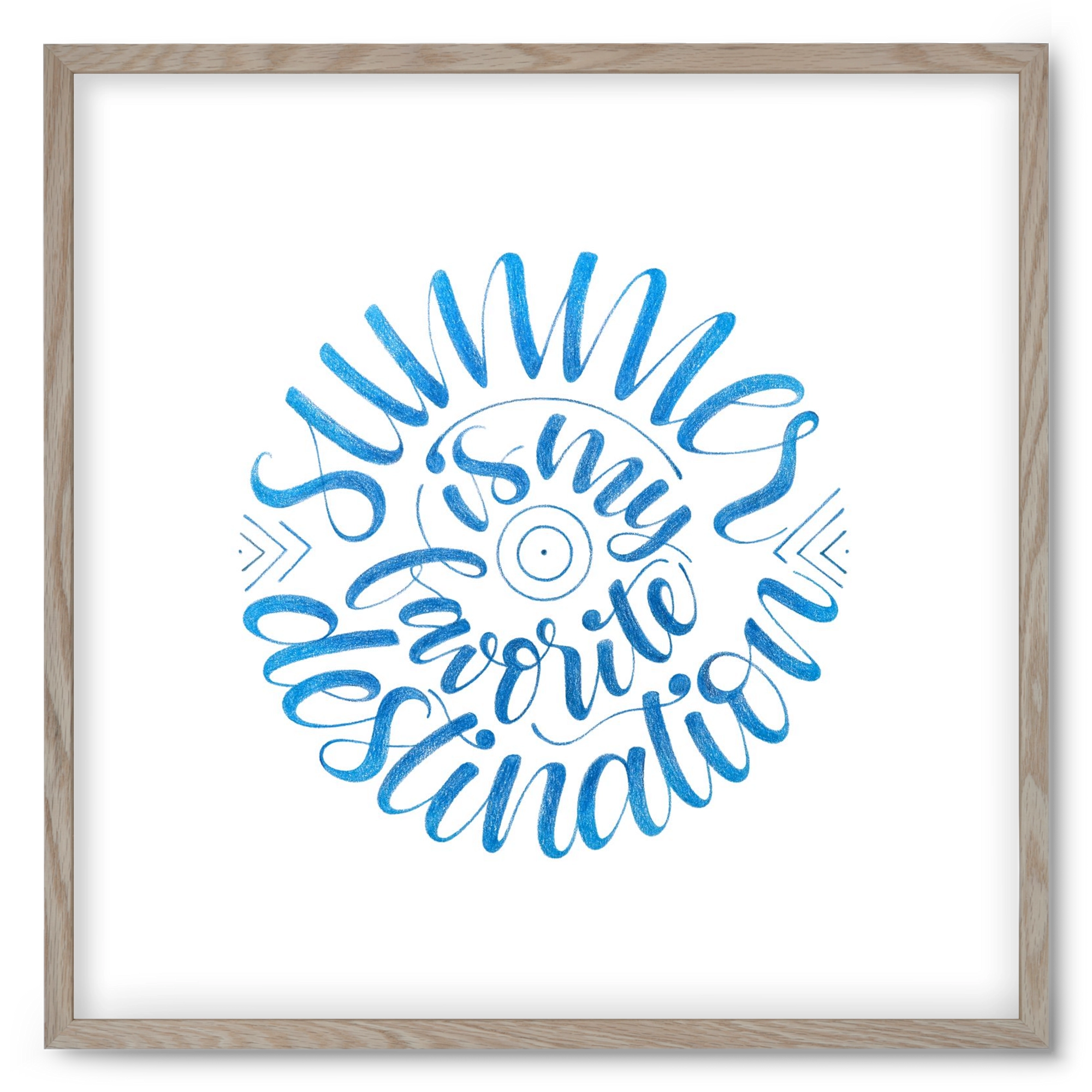 Favorite Destination, 50x50 cm (50x50 cm), Tölgy keret