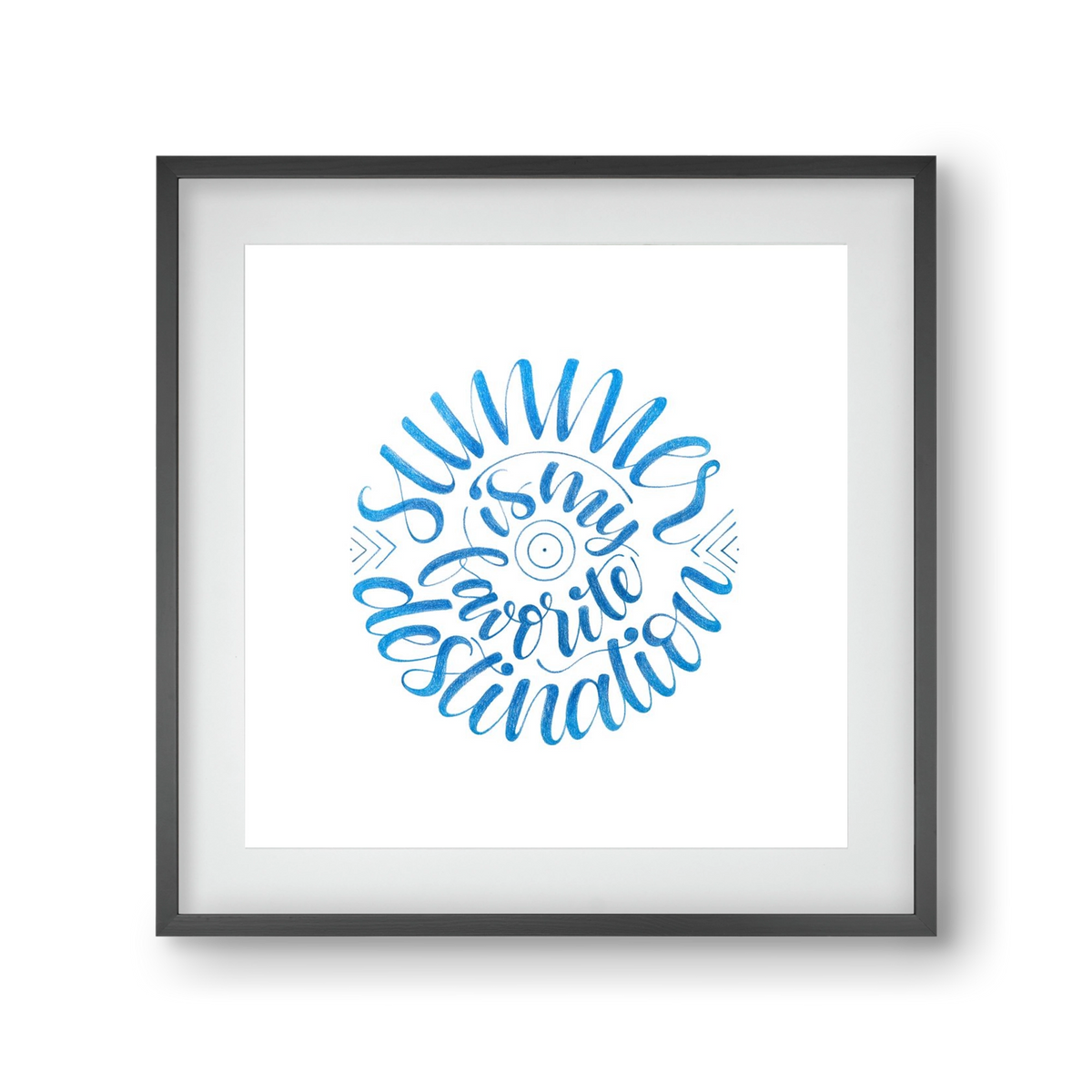 Favorite Destination, 30x30 cm (20x20 cm), Fekete keret, paszpartuval