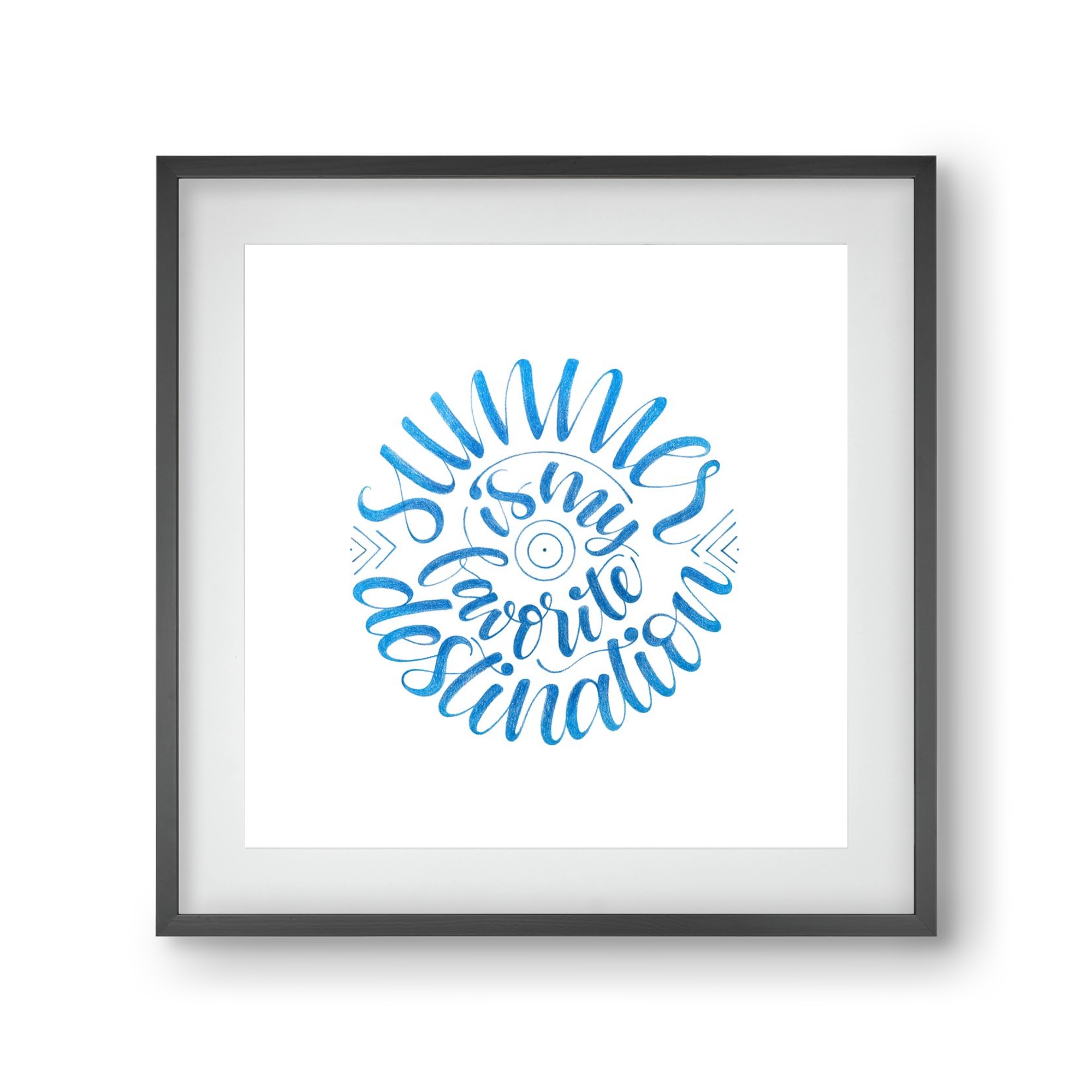 Favorite Destination, 30x30 cm (20x20 cm), Fekete keret, paszpartuval