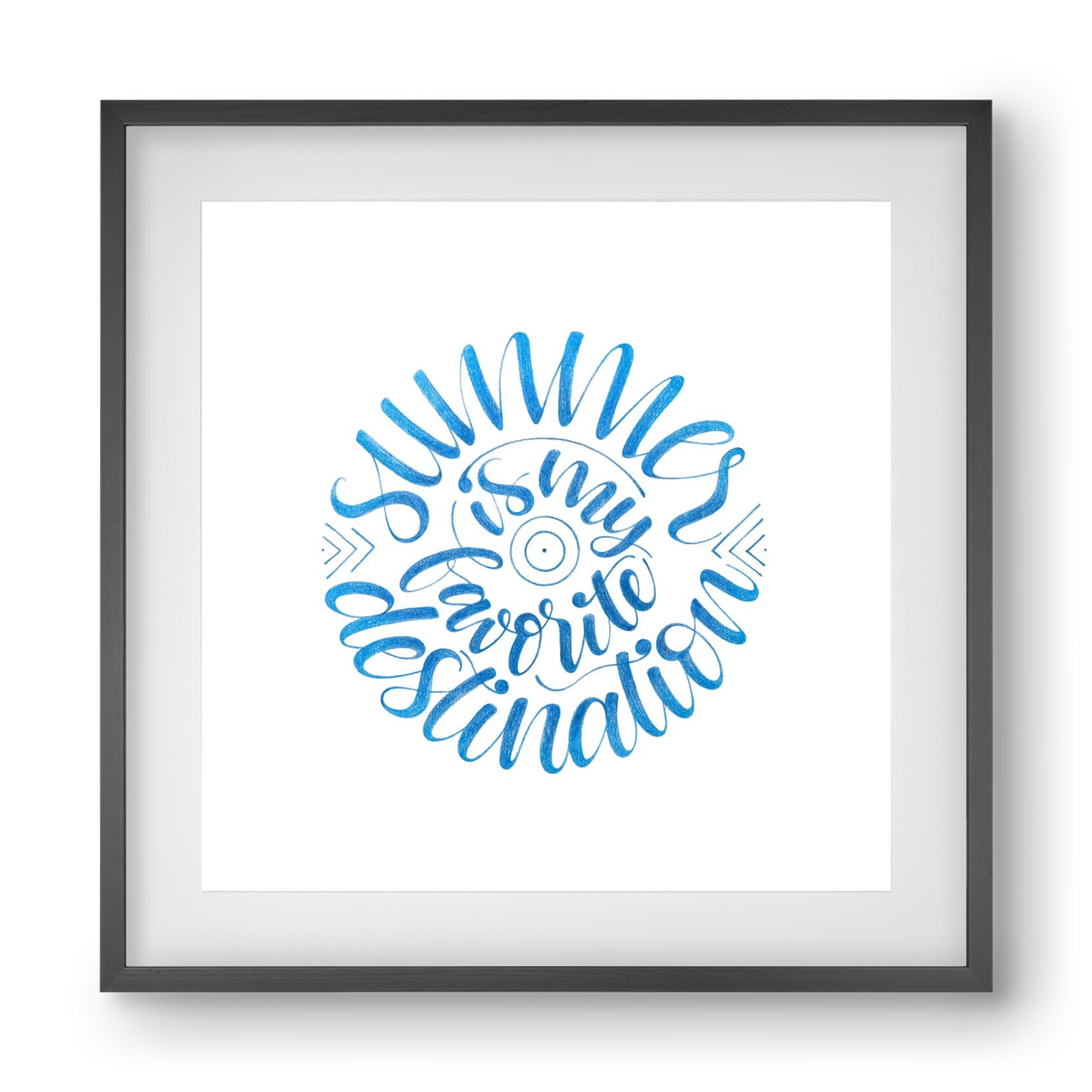 Favorite Destination, 40x40 cm (30x30 cm), Fekete keret, paszpartuval