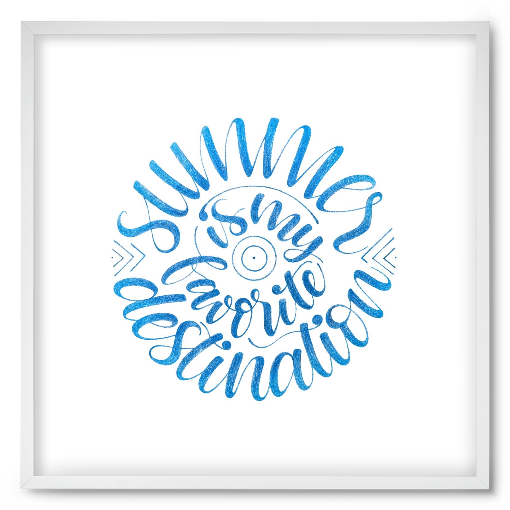 Favorite Destination, 50x50 cm (50x50 cm), Fehér keret