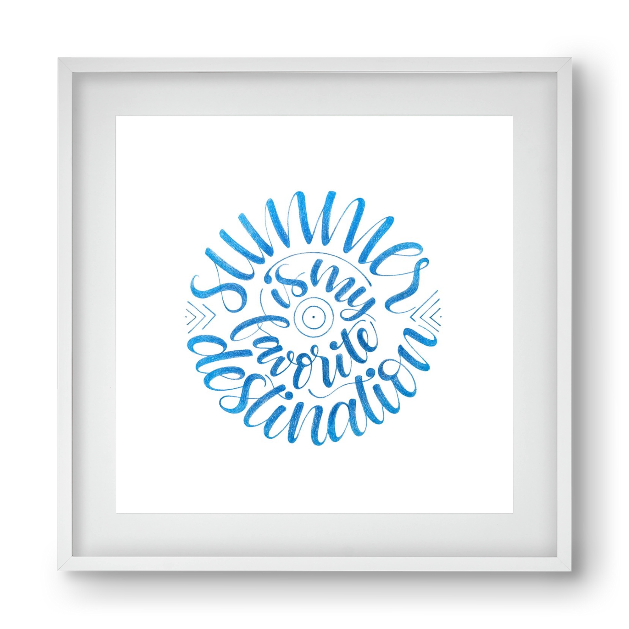 Favorite Destination, 40x40 cm (30x30 cm), Fehér keret, paszpartuval