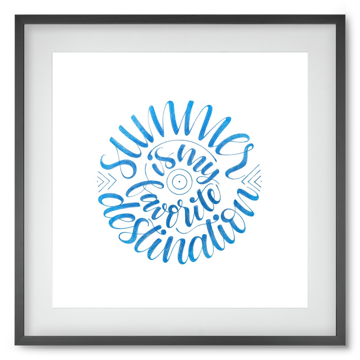 Favorite Destination, 50x50 cm (40x40 cm), Fekete keret, paszpartuval