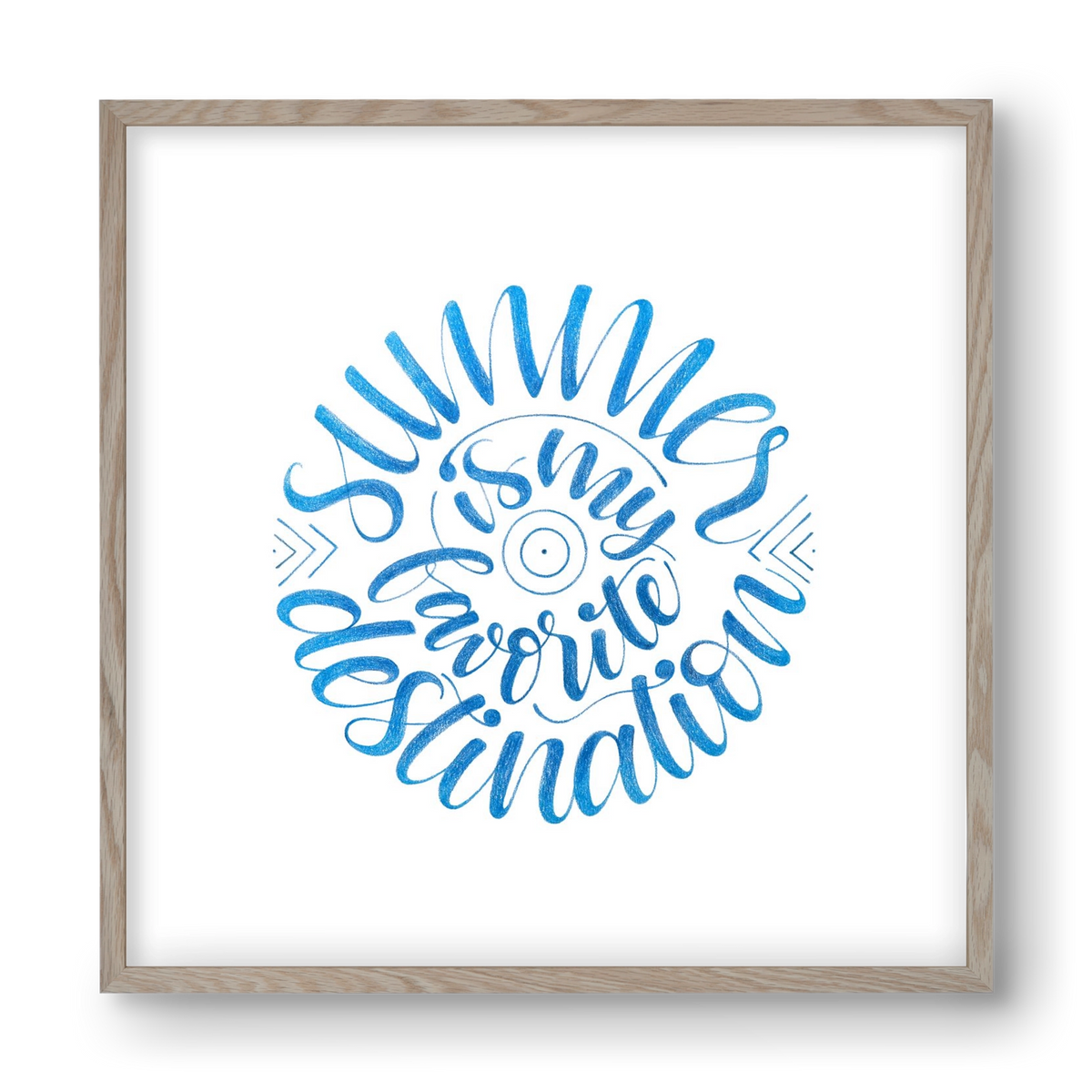 Favorite Destination, 40x40 cm (40x40 cm), Tölgy keret