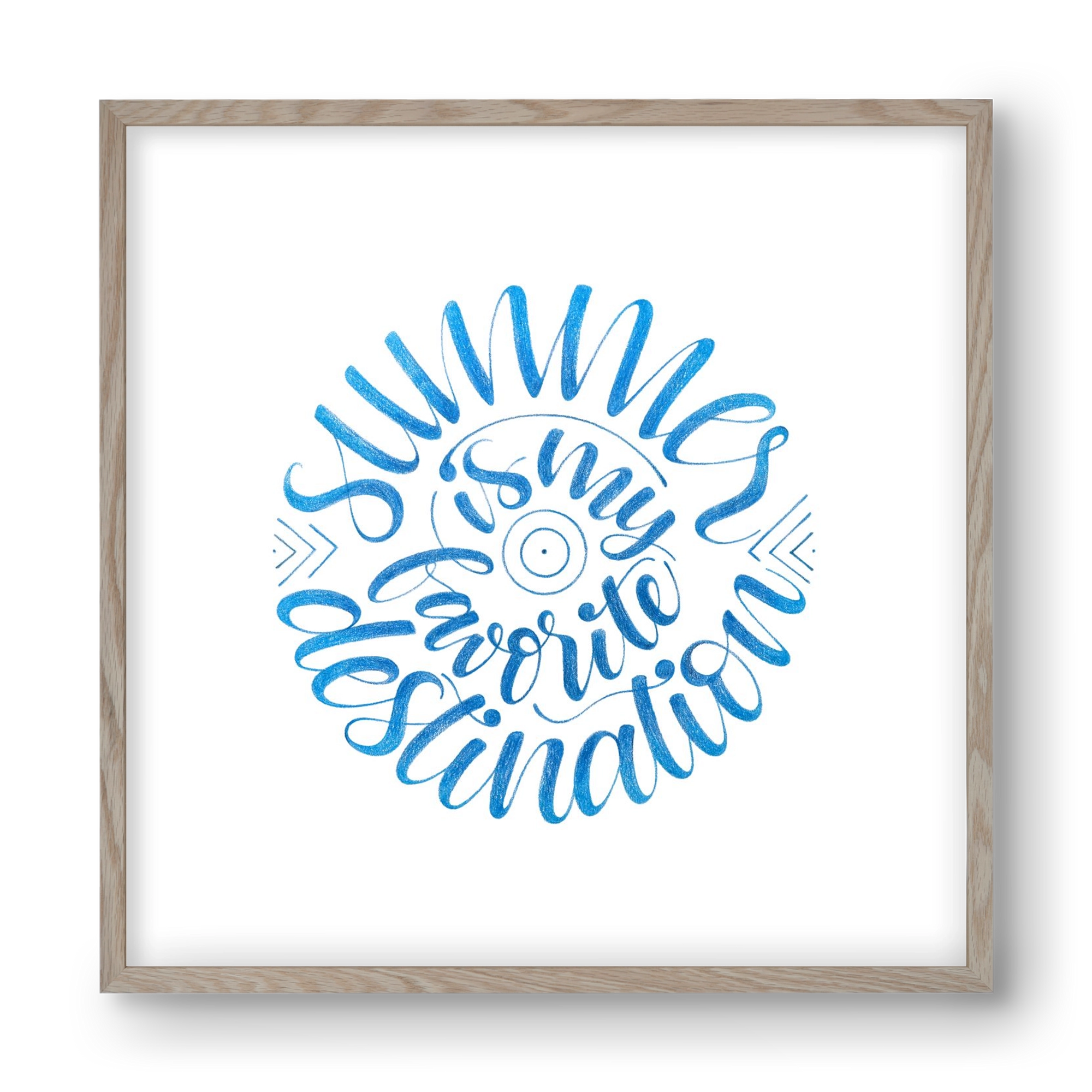 Favorite Destination, 40x40 cm (40x40 cm), Tölgy keret