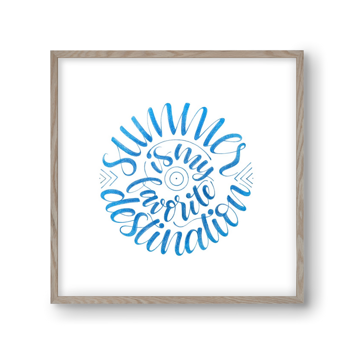 Favorite Destination, 30x30 cm (30x30 cm), Tölgy keret