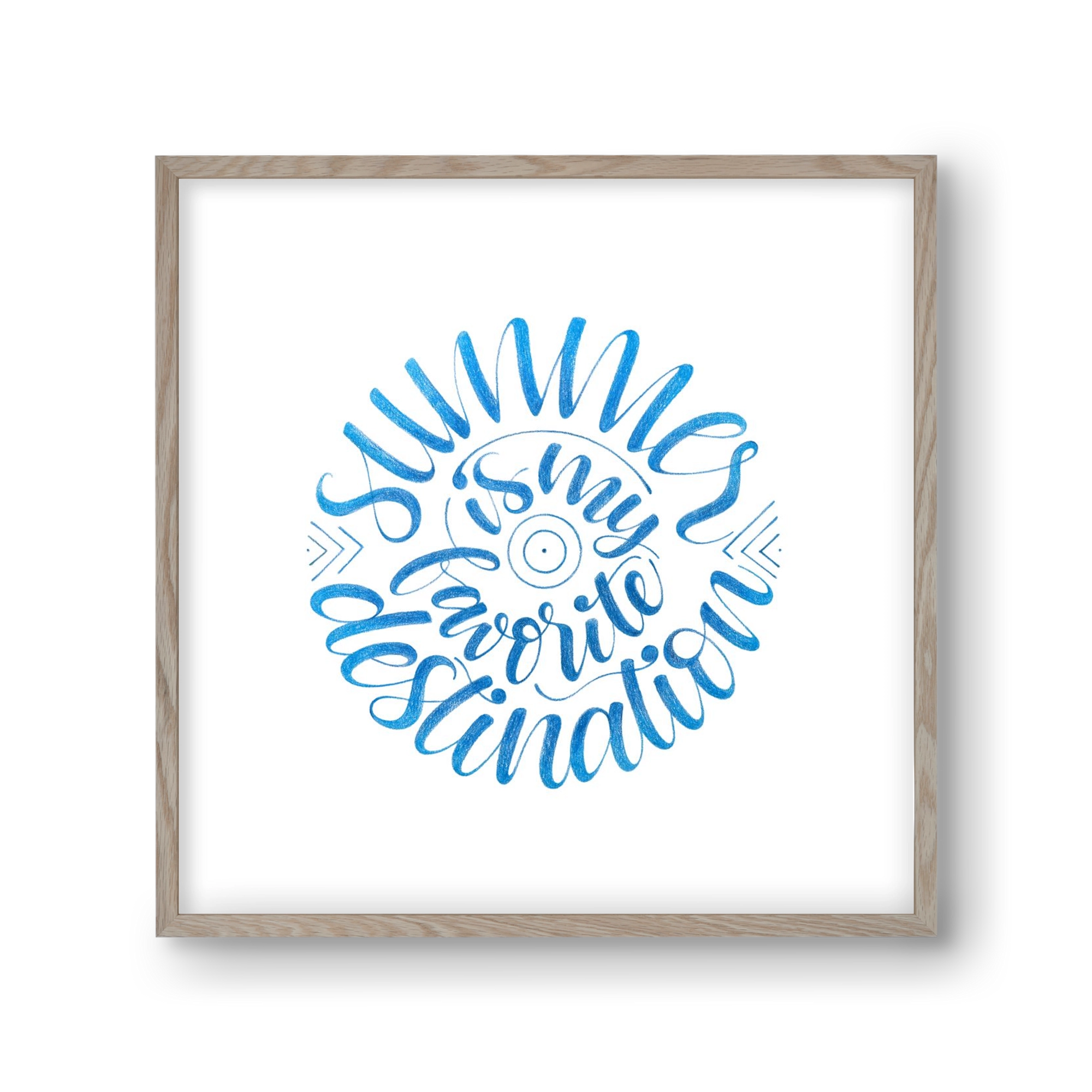 Favorite Destination, 30x30 cm (30x30 cm), Tölgy keret