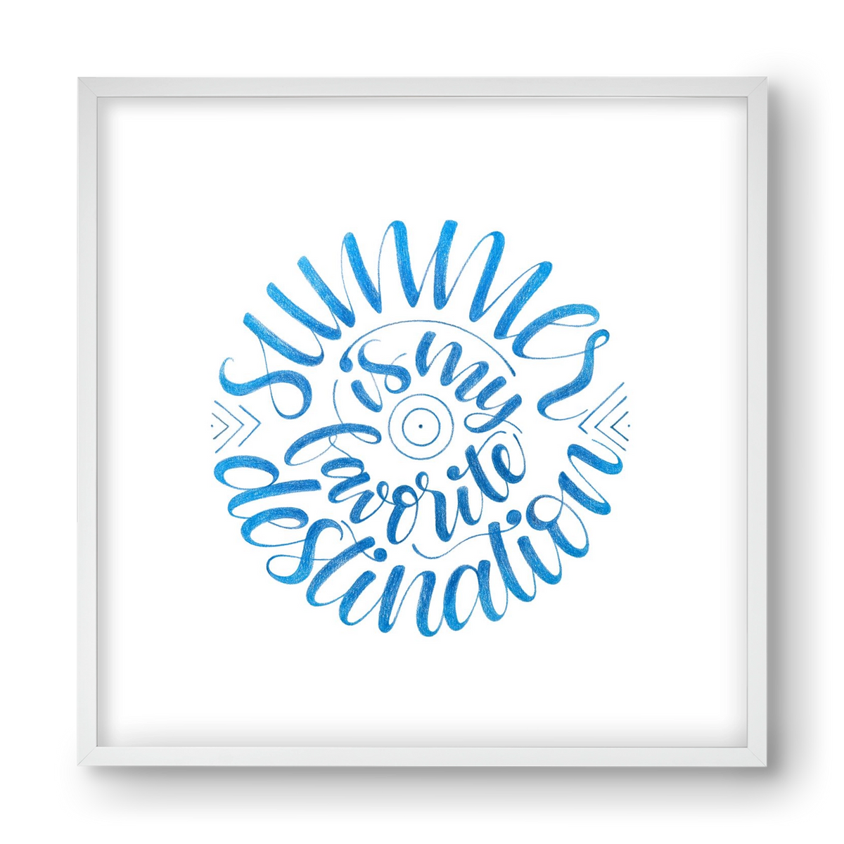 Favorite Destination, 40x40 cm (40x40 cm), Fehér keret