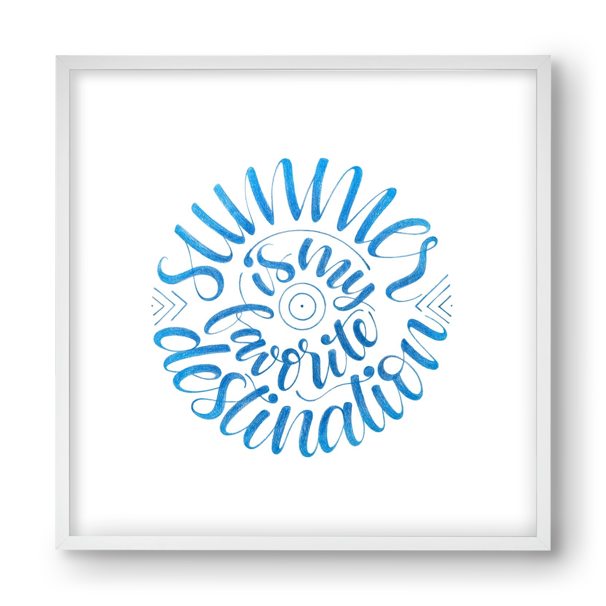 Favorite Destination, 40x40 cm (40x40 cm), Fehér keret