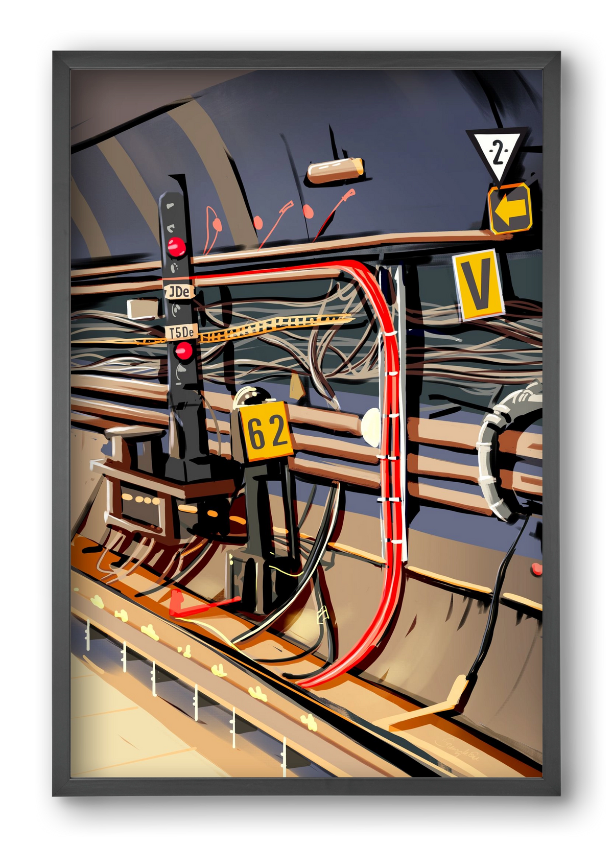 Metro, 40x60 cm (40x60 cm), Fekete keret