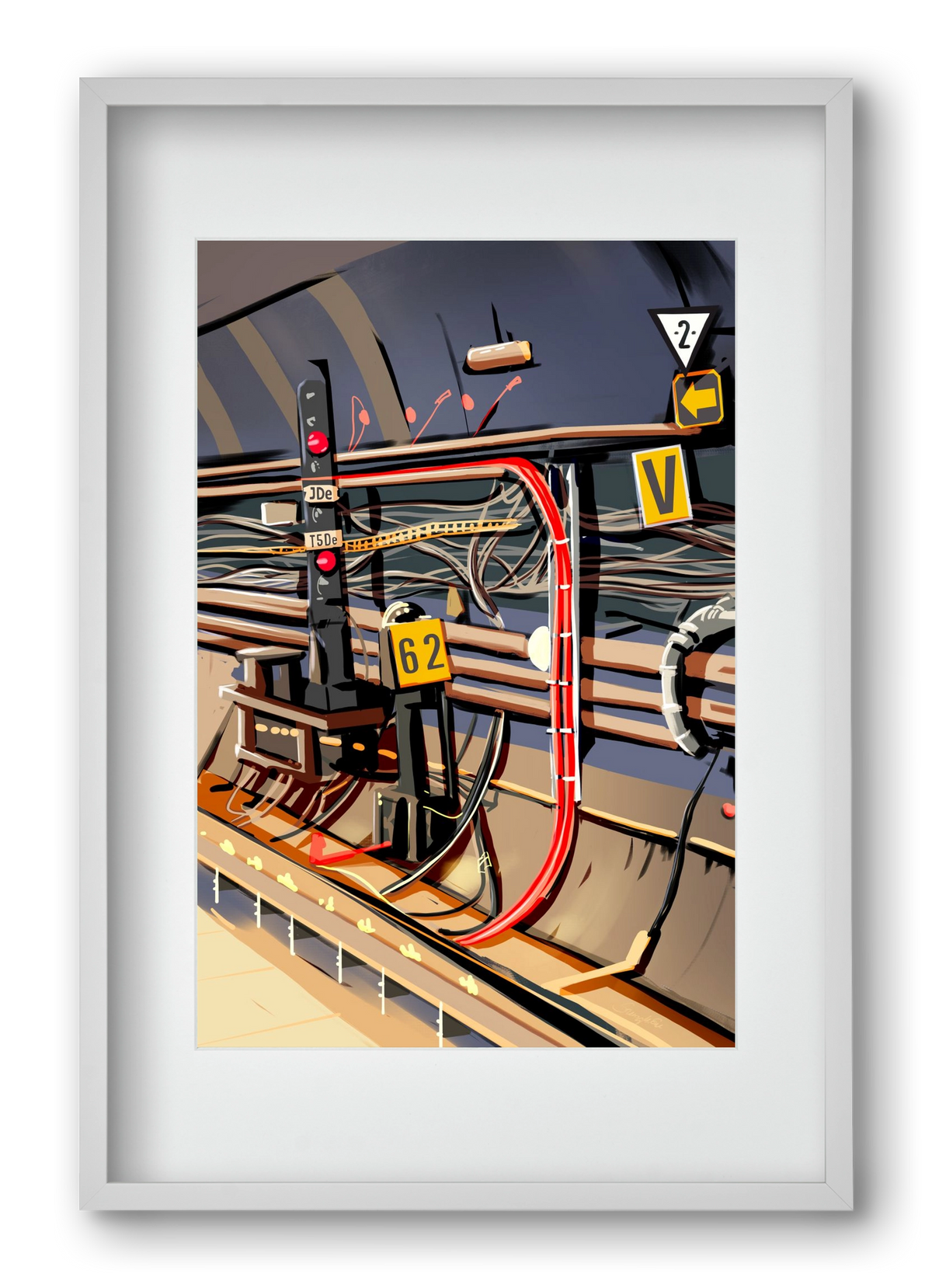 Metro, 40x60 cm (30x45 cm), Fehér keret, paszpartuval