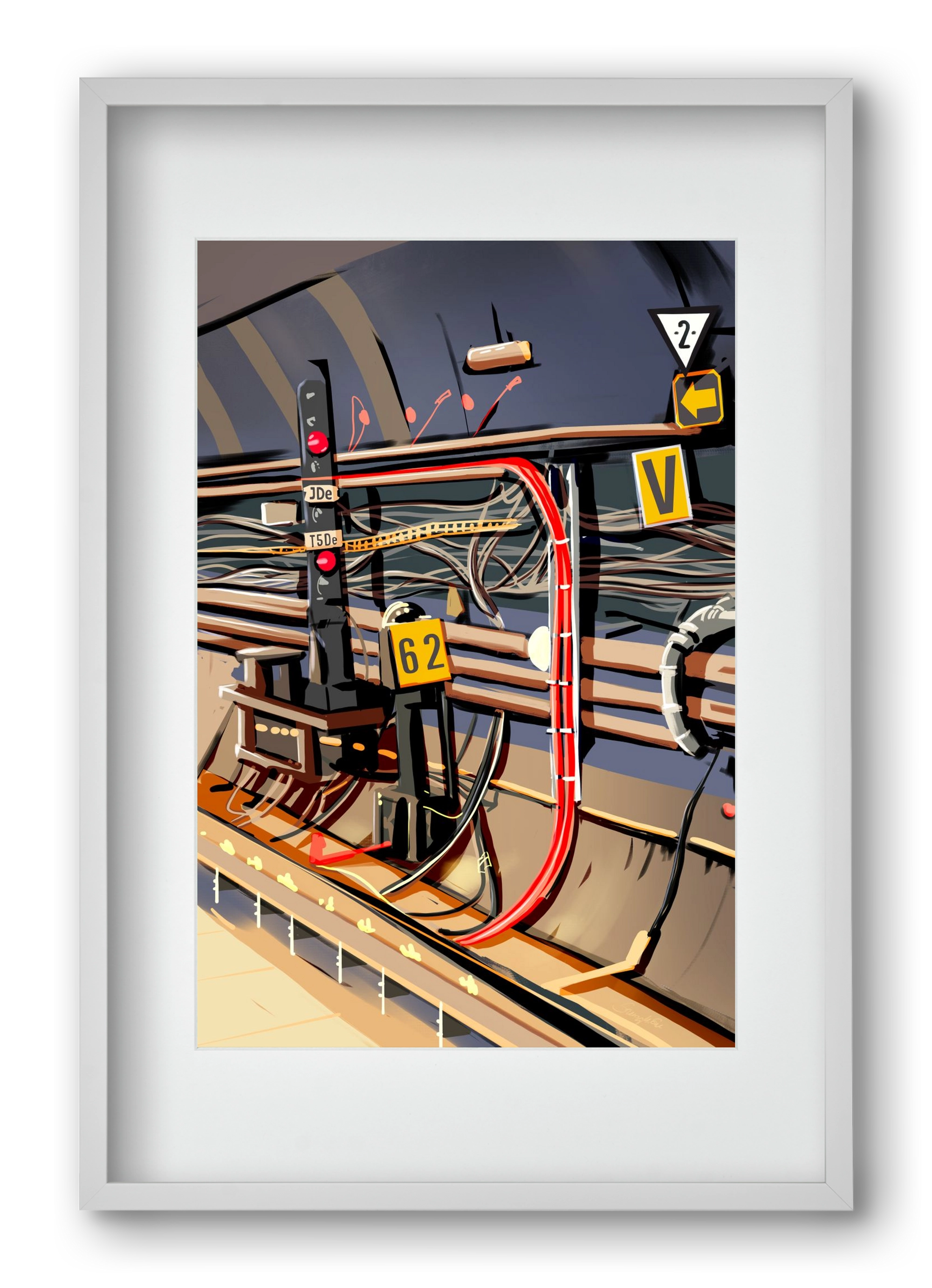 Metro, 40x60 cm (30x45 cm), Fehér keret, paszpartuval