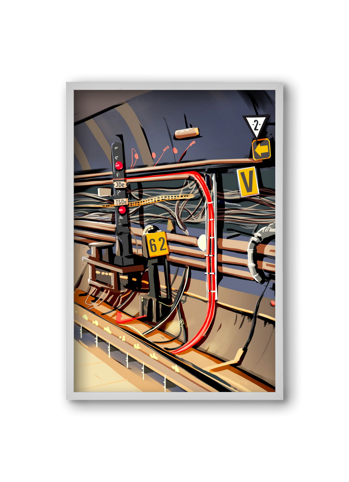 Metro, 20x30 cm (20x30 cm), Fehér keret