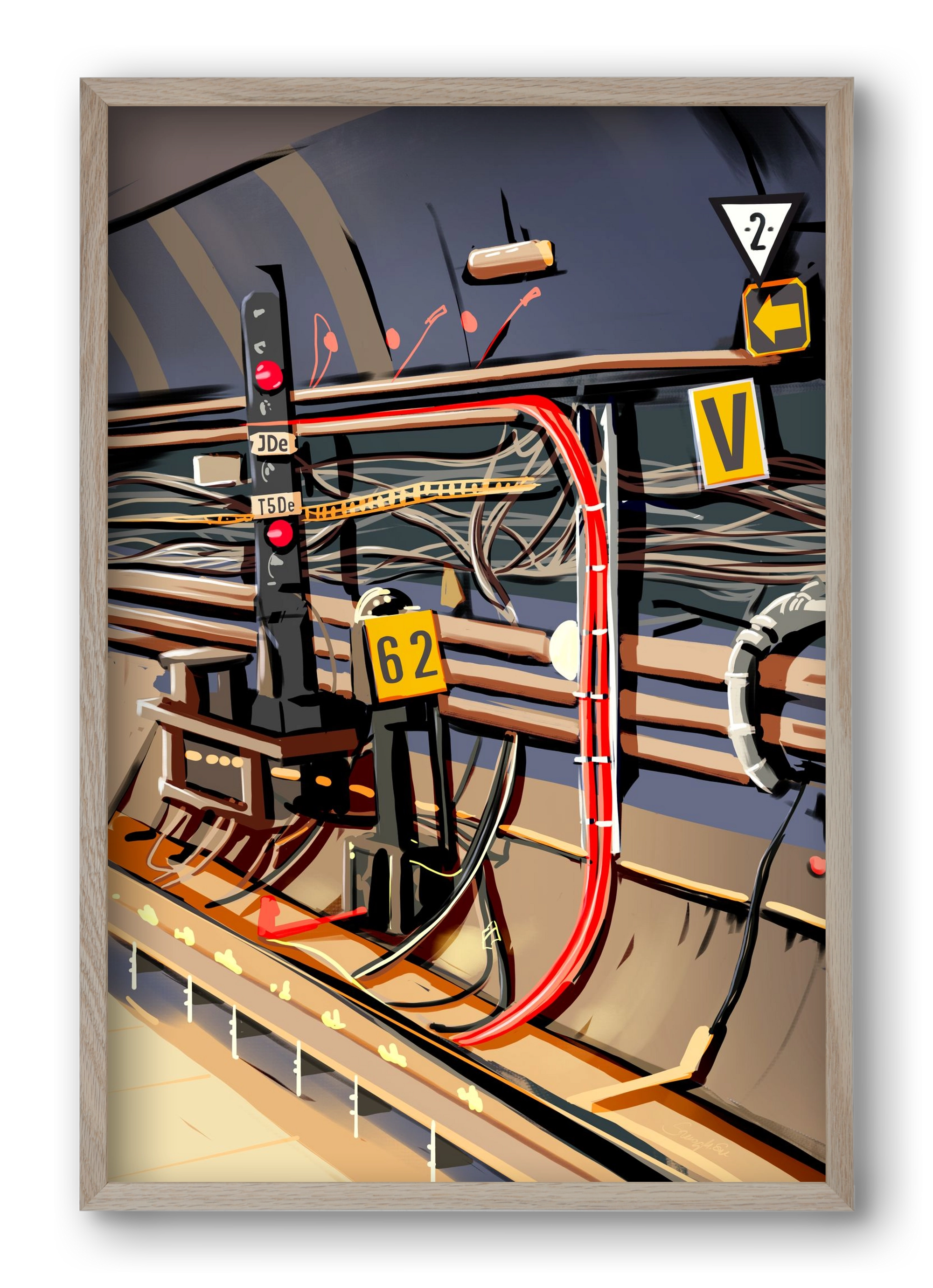 Metro, 40x60 cm (40x60 cm), Tölgy keret