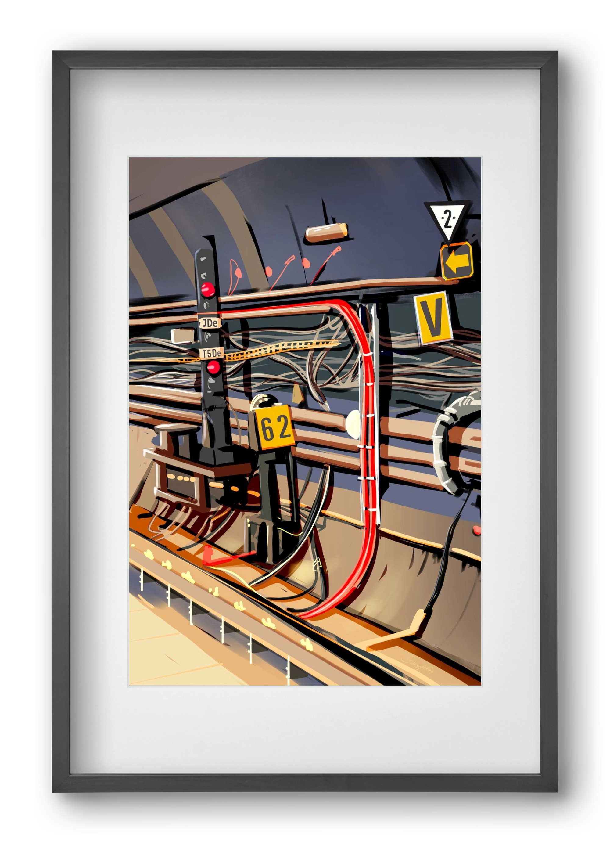 Metro, 40x60 cm (30x45 cm), Fekete keret, paszpartuval