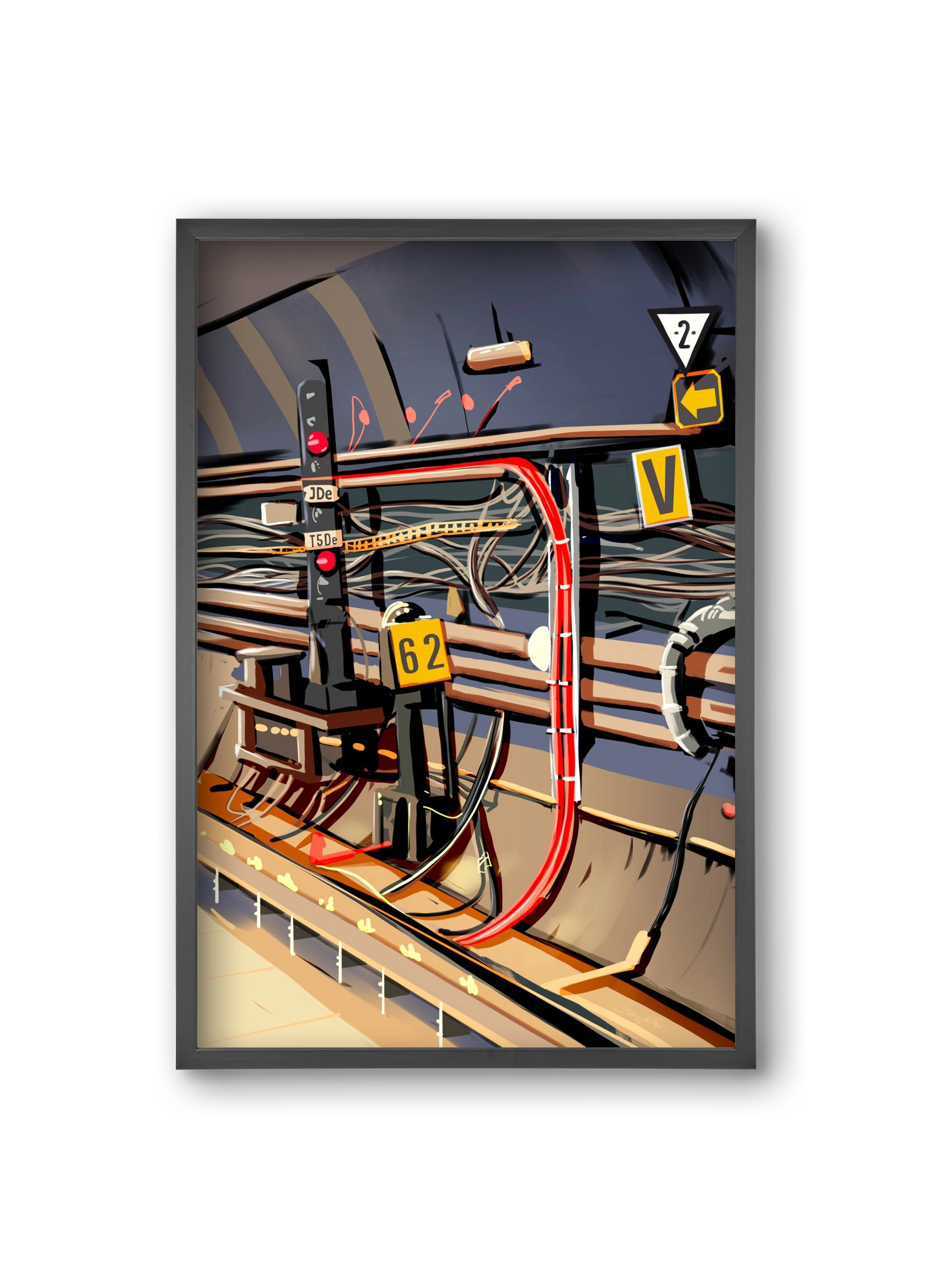 Metro, 20x30 cm (20x30 cm), Fekete keret