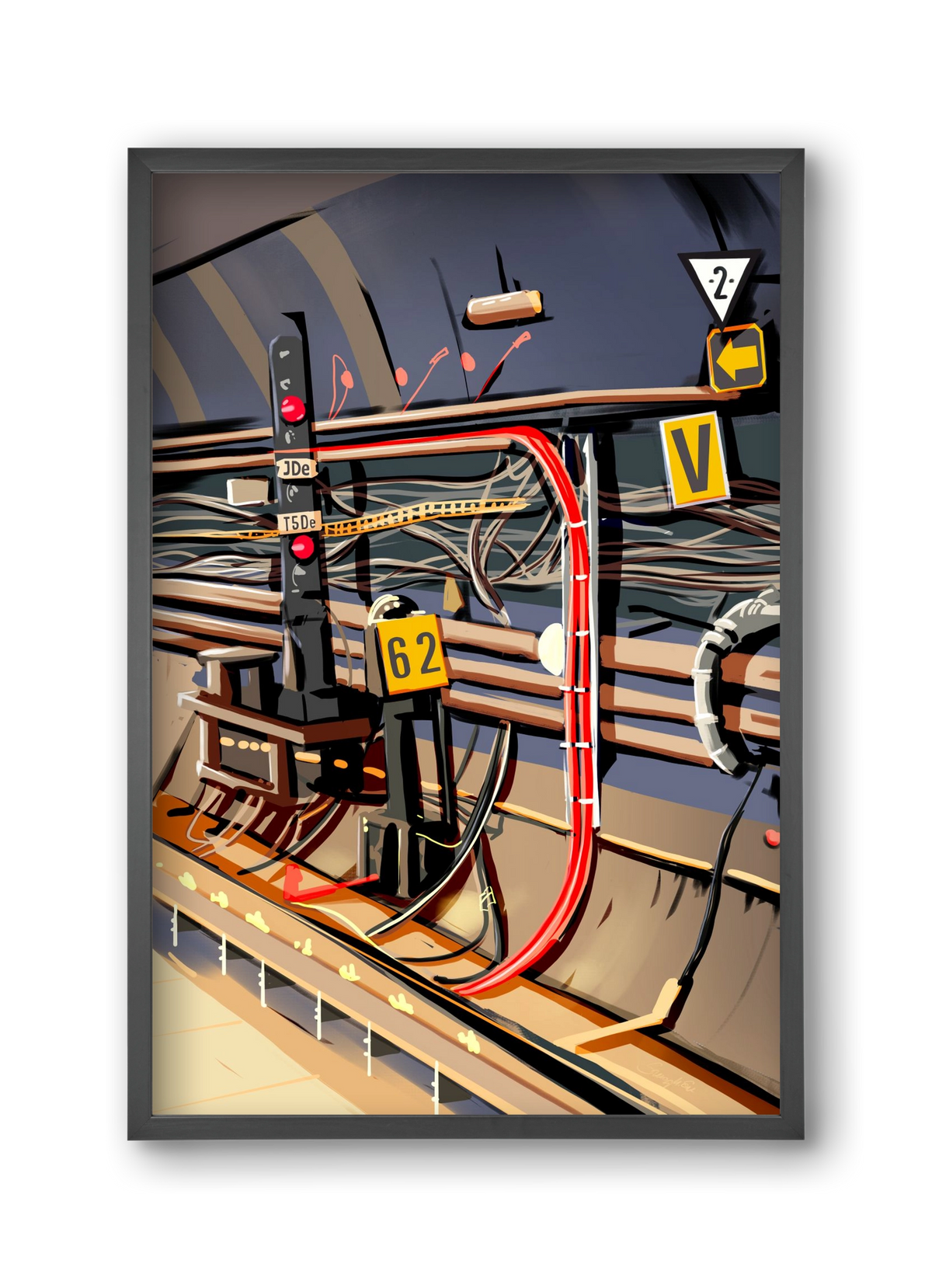Metro, 30x45 cm (30x45 cm), Fekete keret