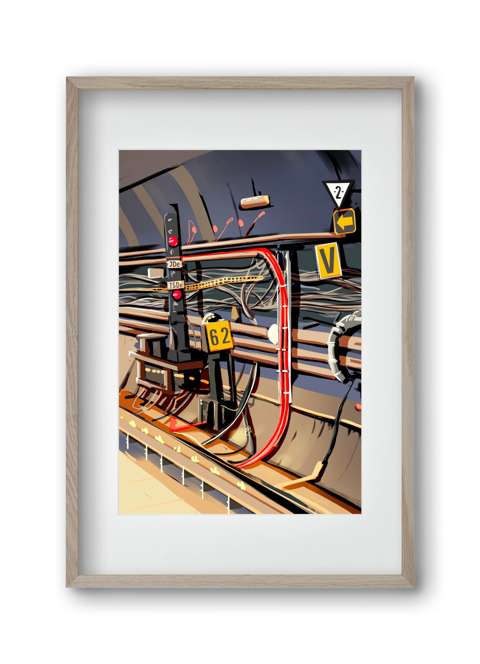 Metro, 30x45 cm (20x30 cm), Tölgy keret, paszpartuval