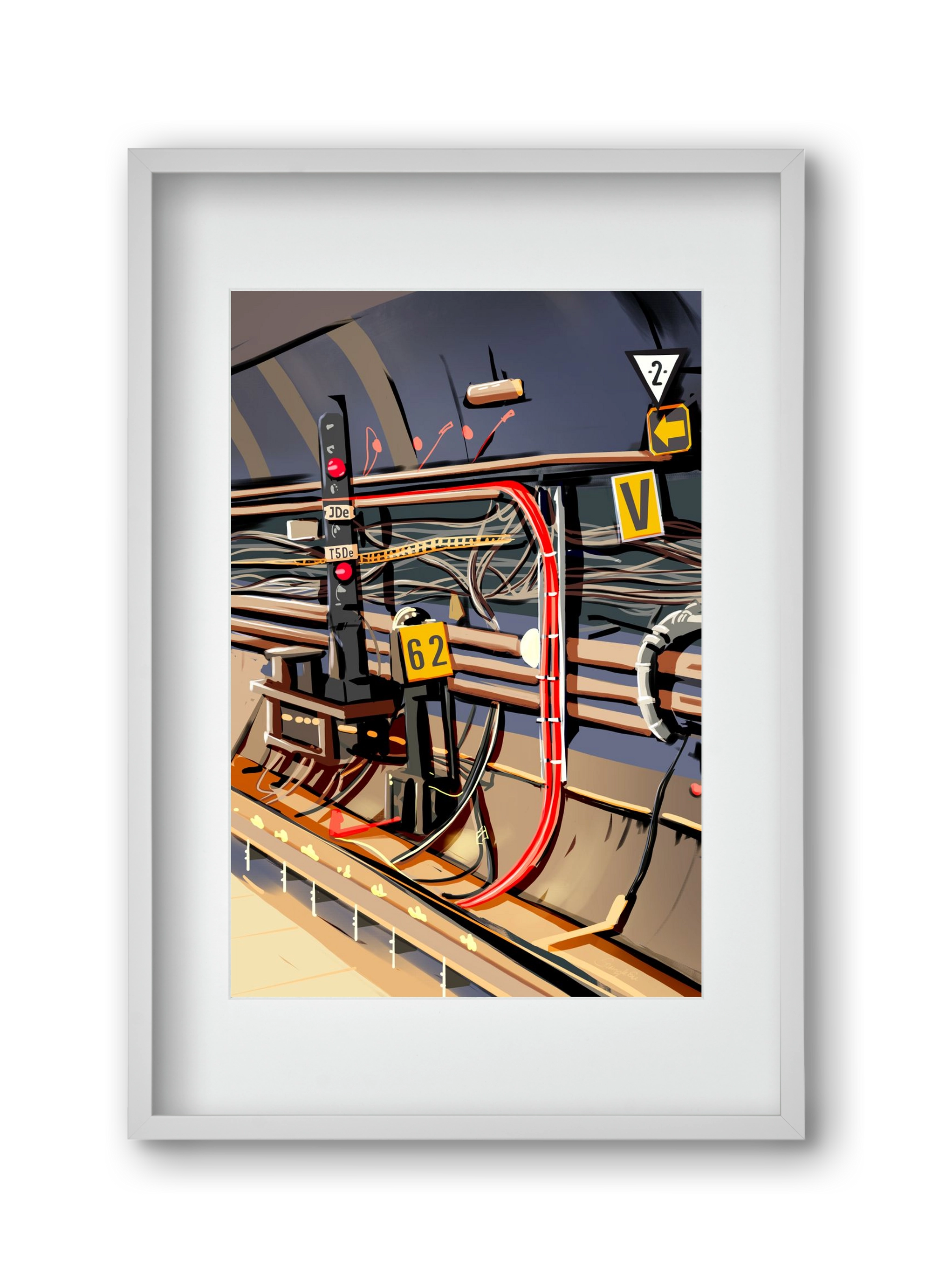 Metro, 30x45 cm (20x30 cm), Fehér keret, paszpartuval