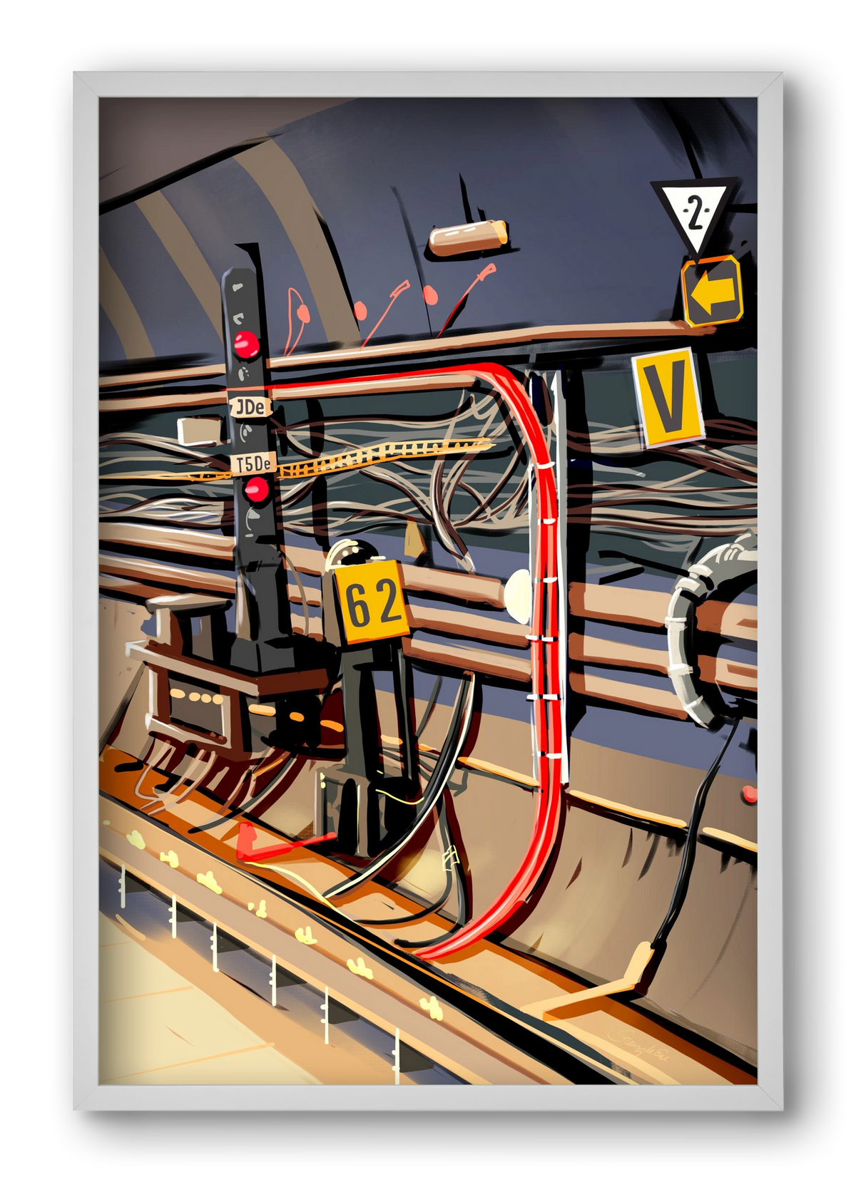 Metro, 40x60 cm (40x60 cm), Fehér keret