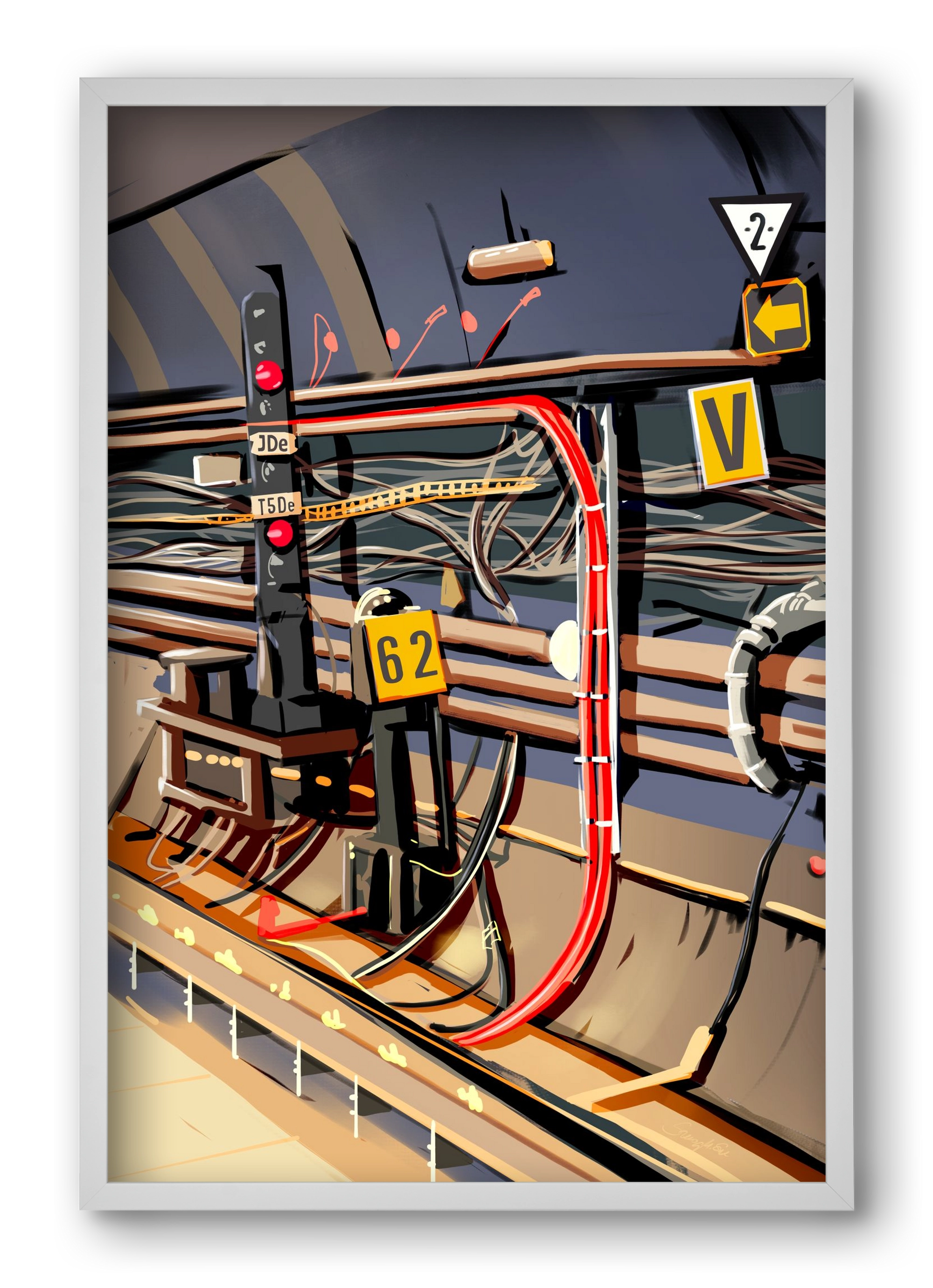 Metro, 40x60 cm (40x60 cm), Fehér keret