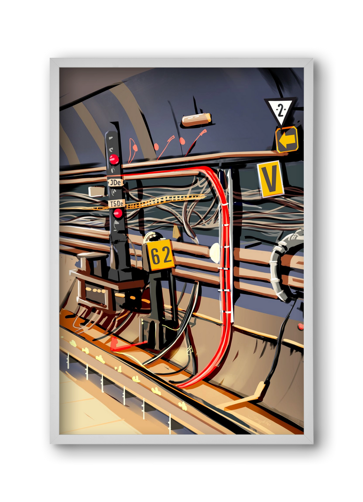 Metro, 30x45 cm (30x45 cm), Fehér keret